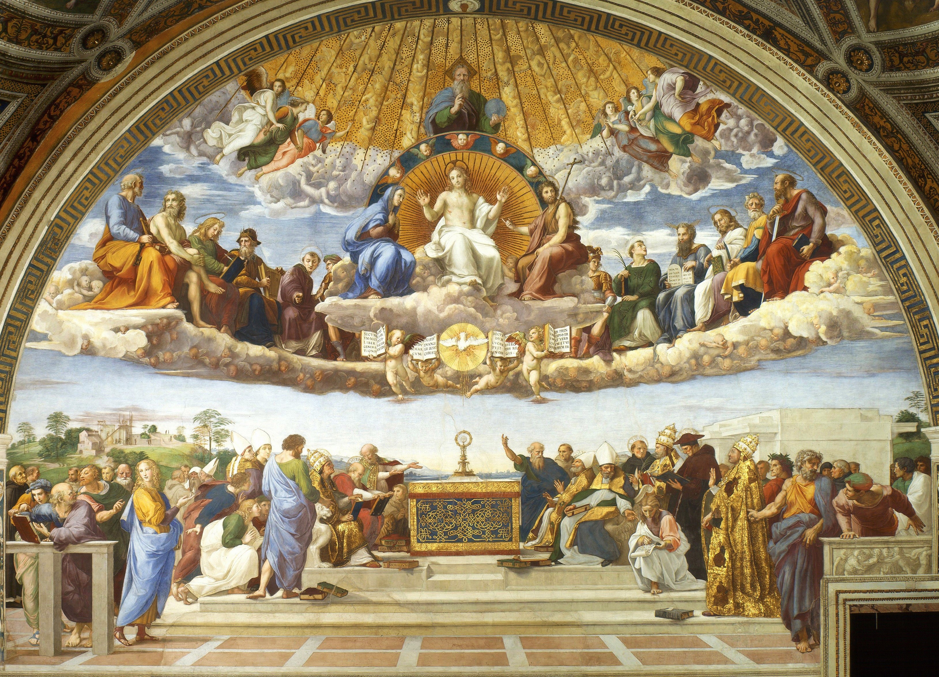The Disputation of the Holy Sacrament by Raphael HD Wallpaper