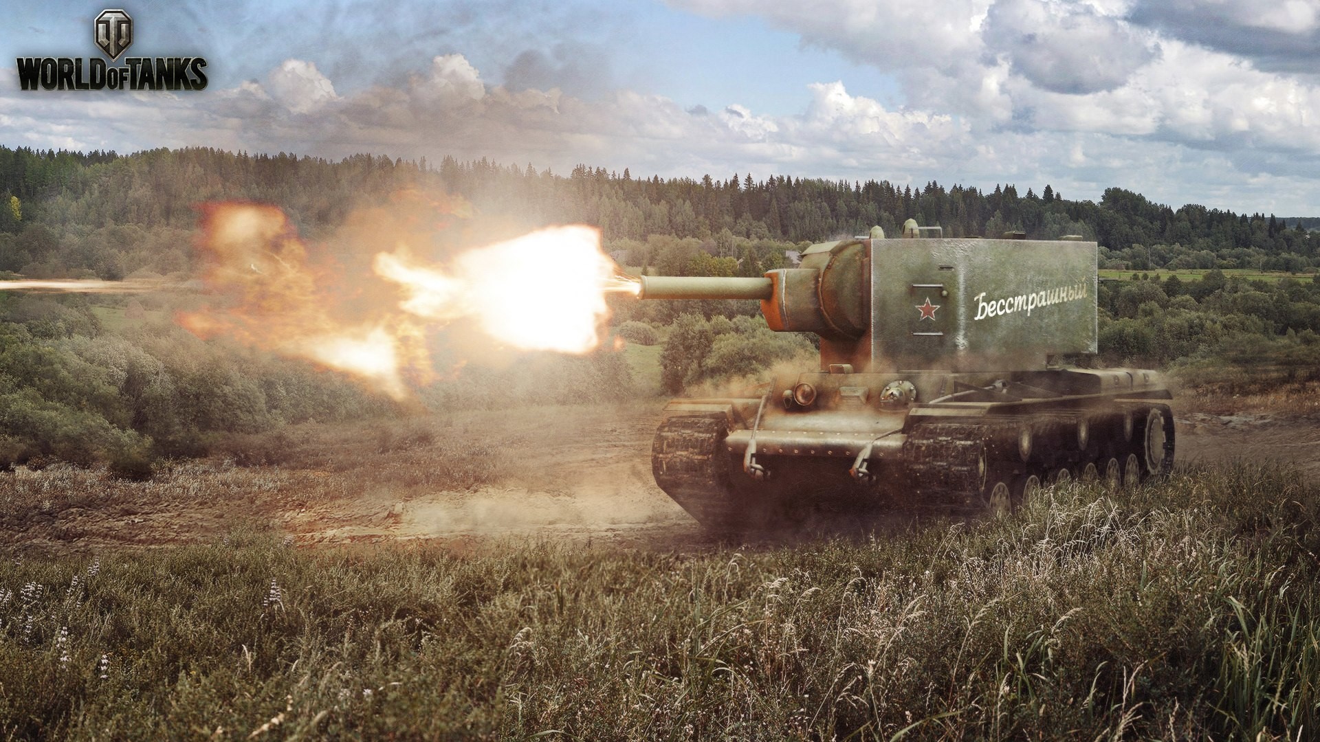 KV-2 Tank firing in World of Tanks HD Wallpaper