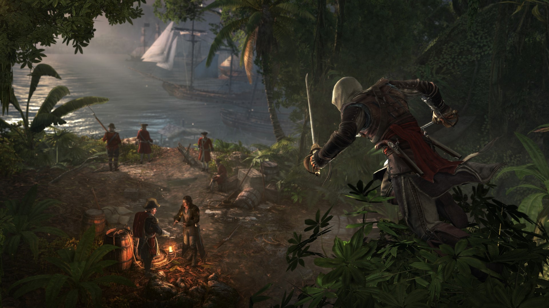Assassin from Assassin's Creed 4 Black Flag on a tropical island HD Wallpaper