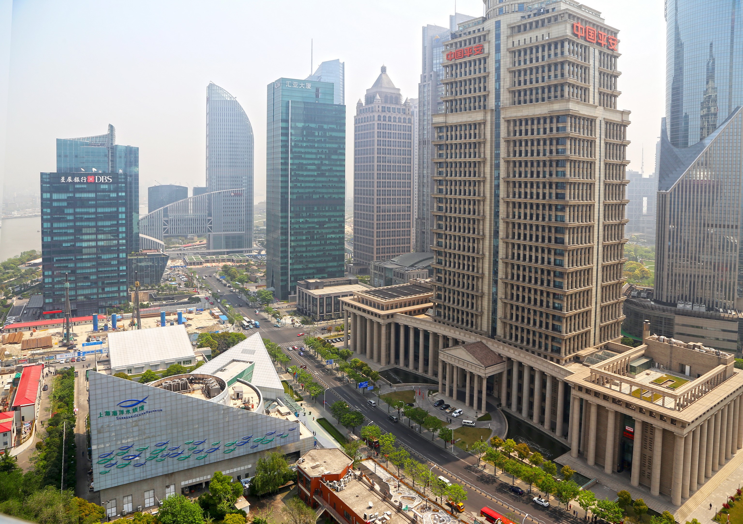 Shanghai Pudong Skyline with skyscrapers and buildings HD Wallpaper