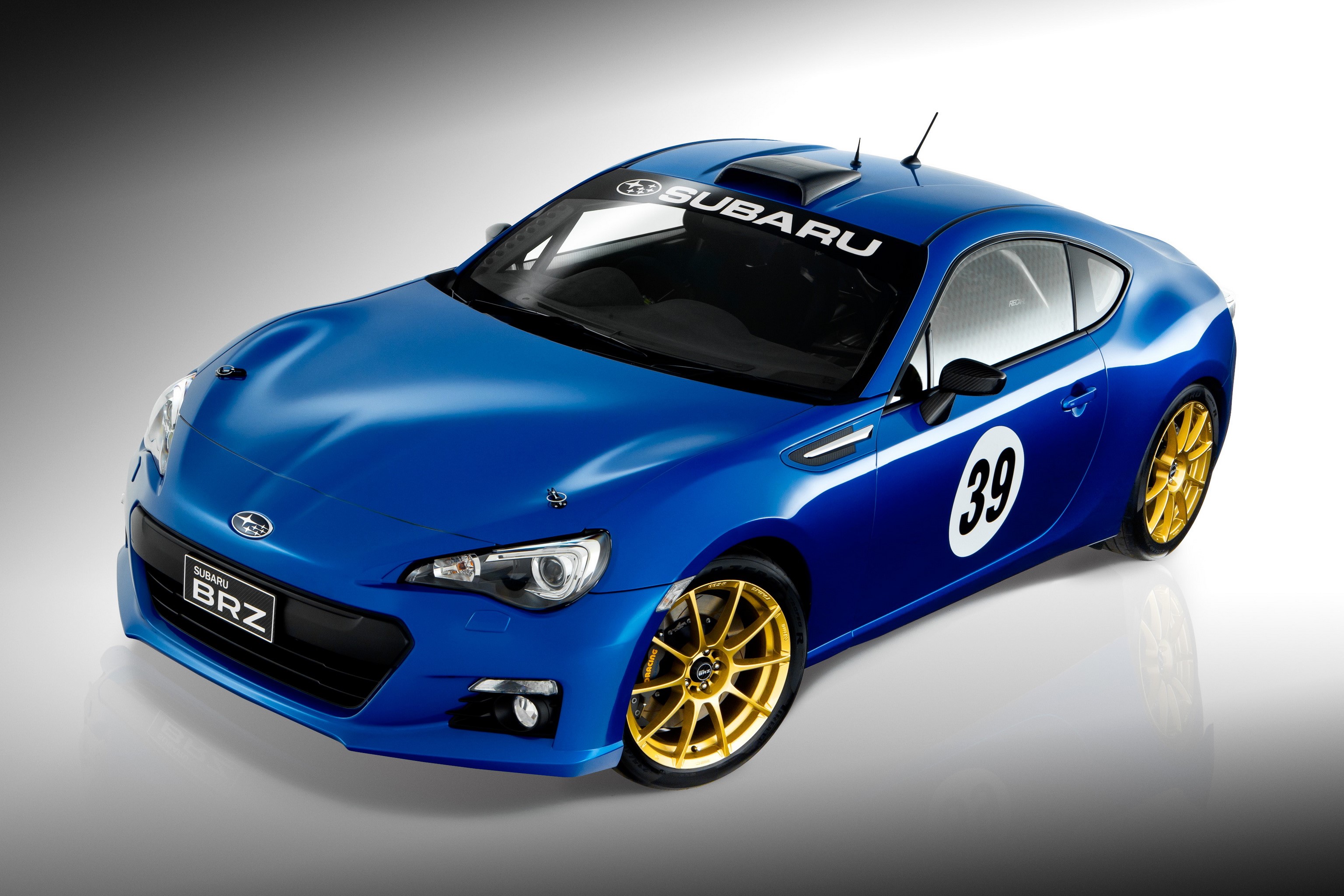 Blue Subaru BRZ Project Car with Gold Wheels HD Wallpaper