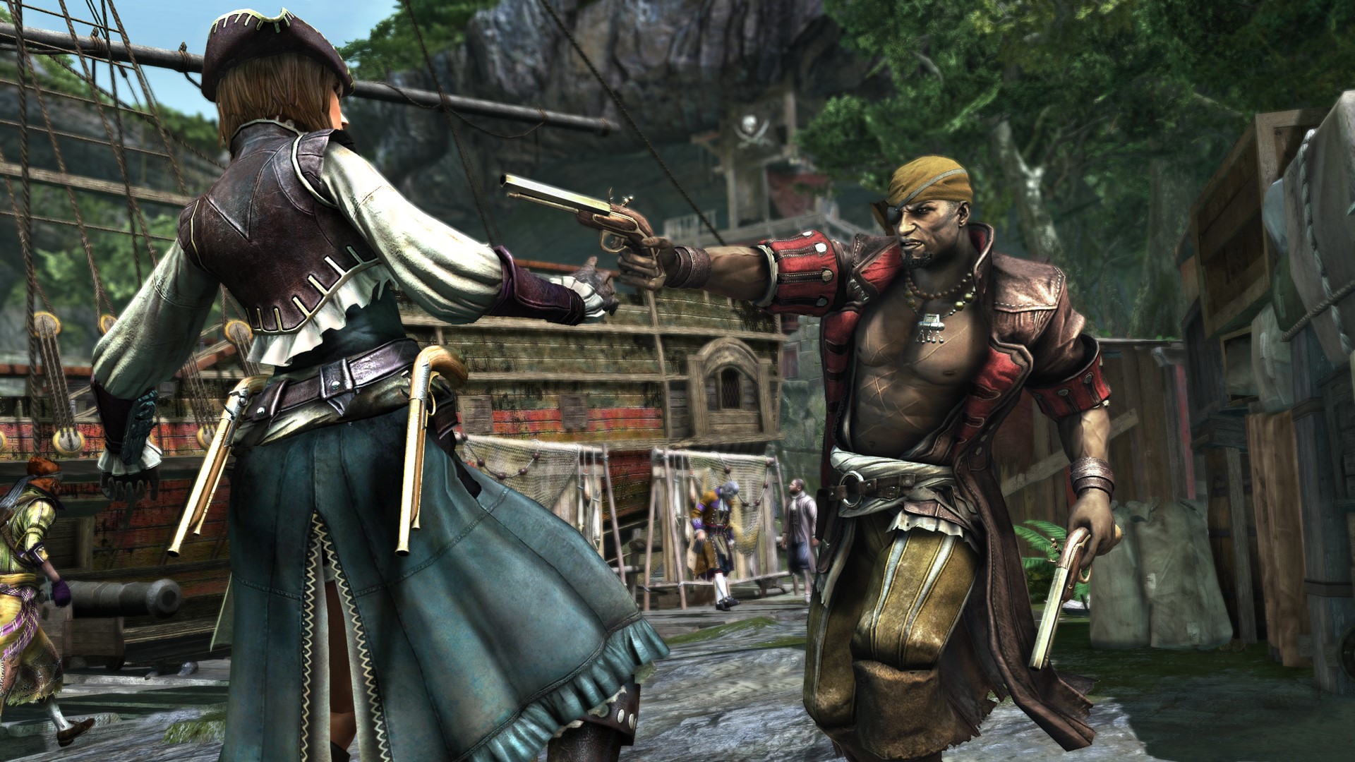 Pirates from Assassin's Creed 4 Black Flag in a standoff HD Wallpaper