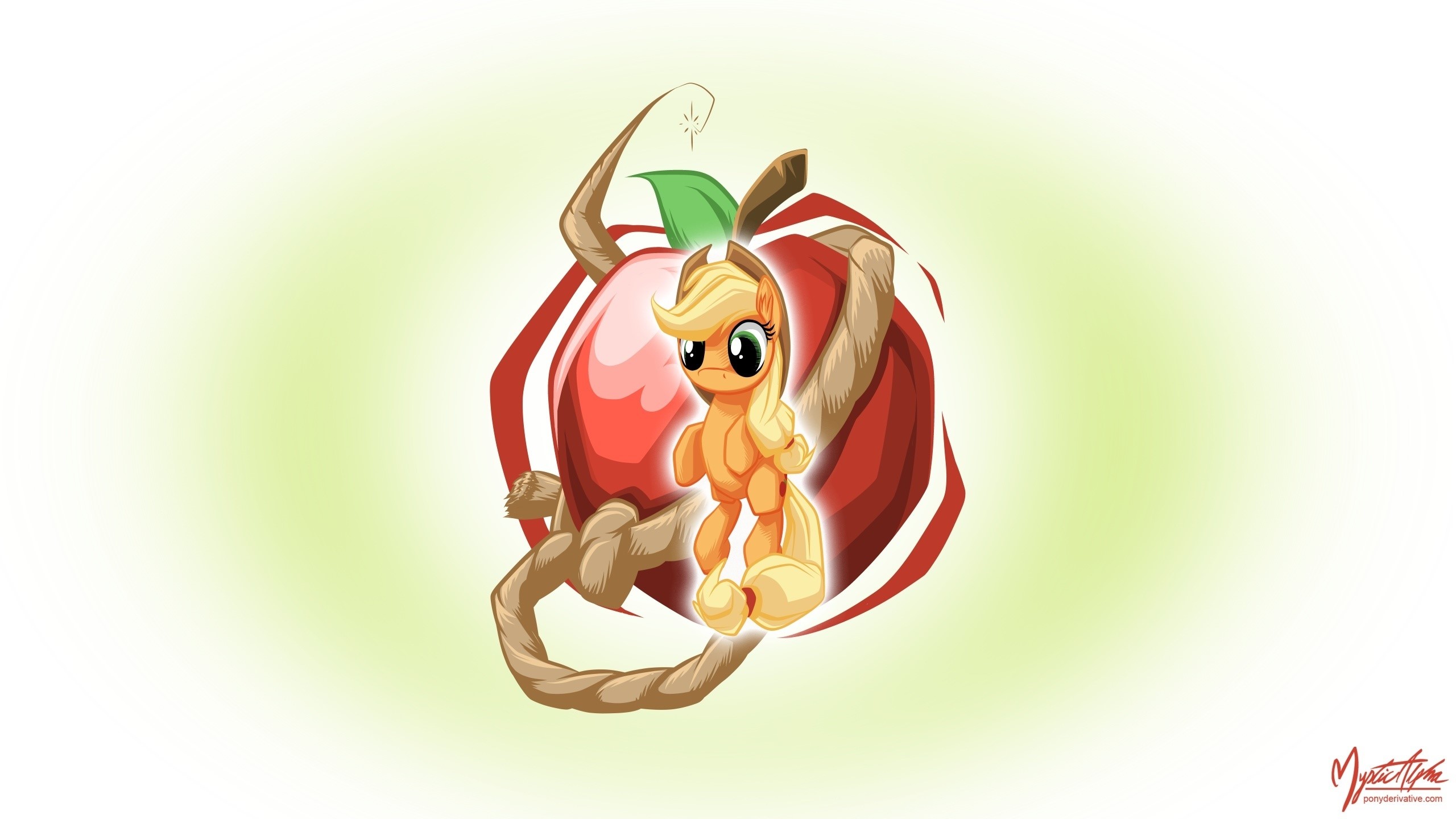 Applejack from My Little Pony with an Apple HD Wallpaper