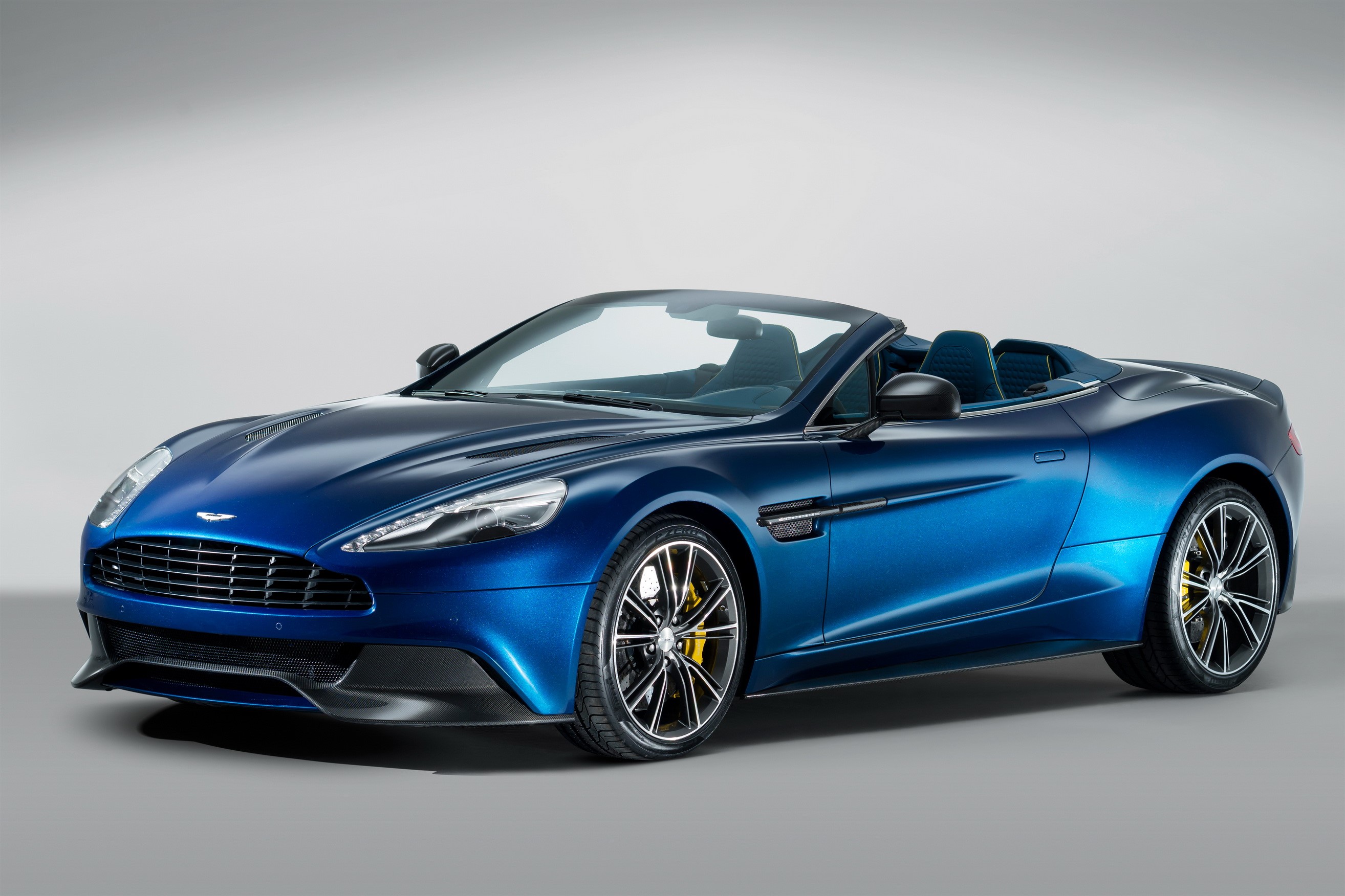 Blue 2013 Aston Martin Vanquish Volante Cabriolet HD Wallpaper