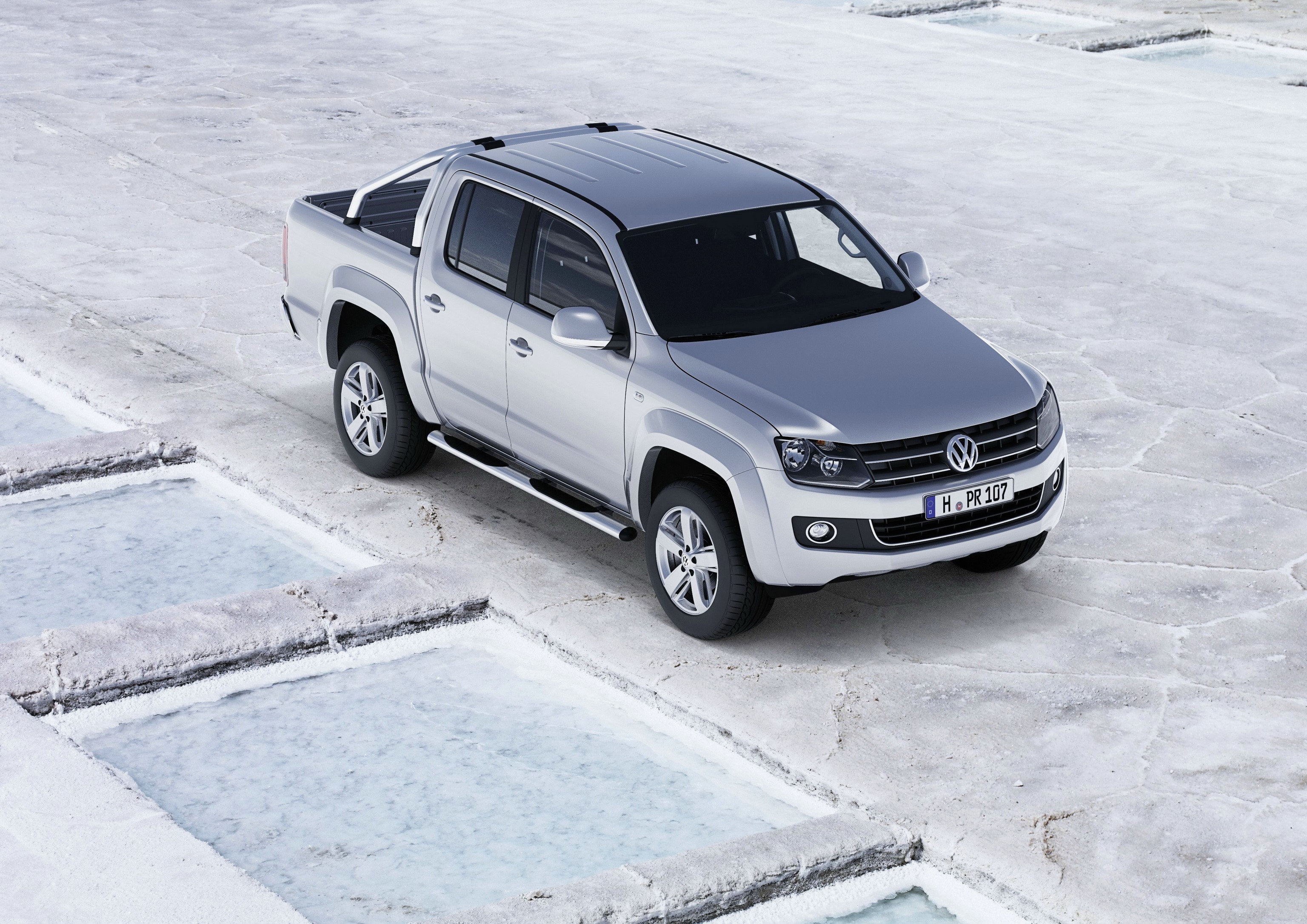 Silver Volkswagen Amarok pickup truck HD Wallpaper