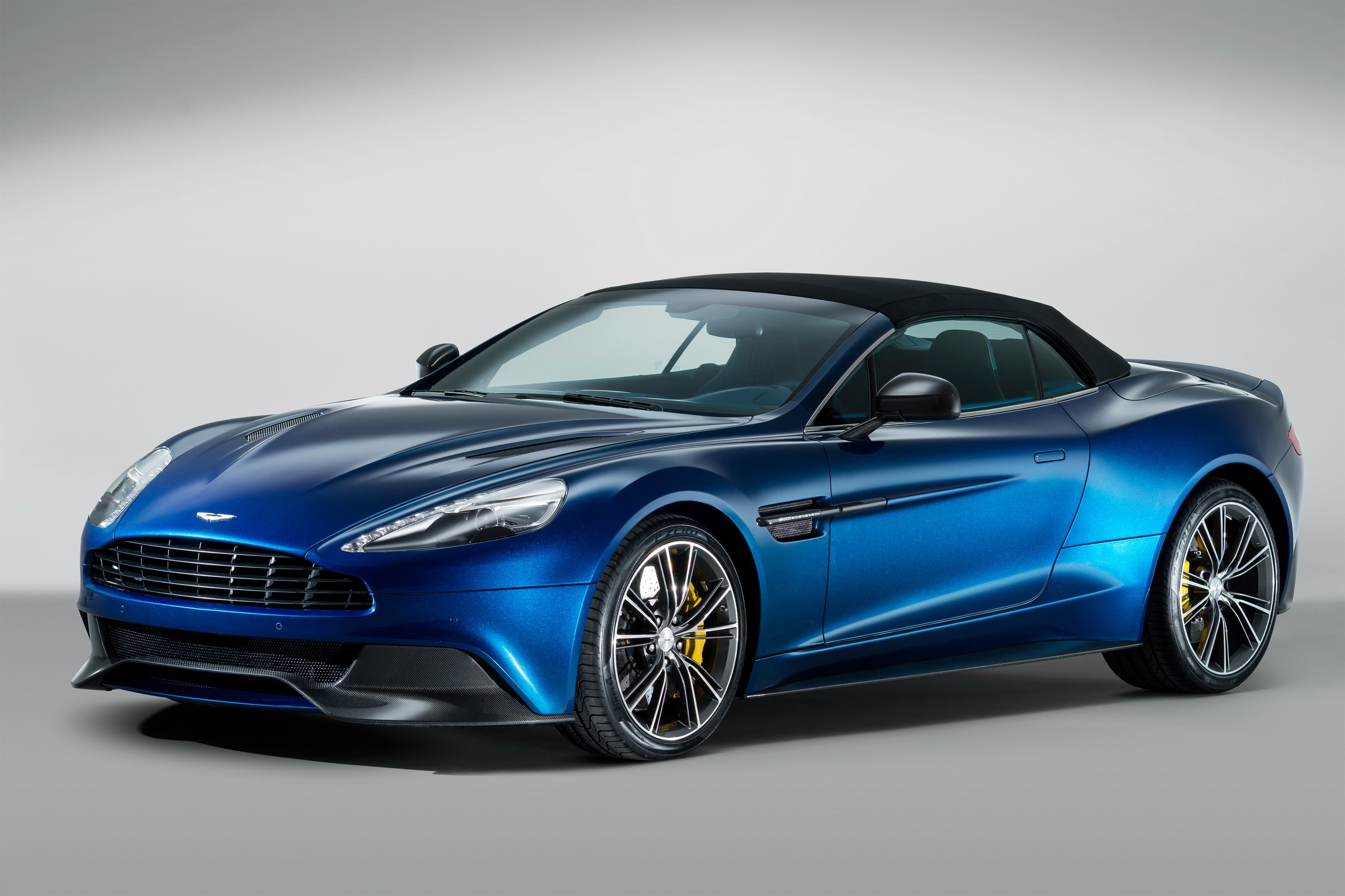Blue Aston Martin Vanquish Volante Convertible HD Wallpaper