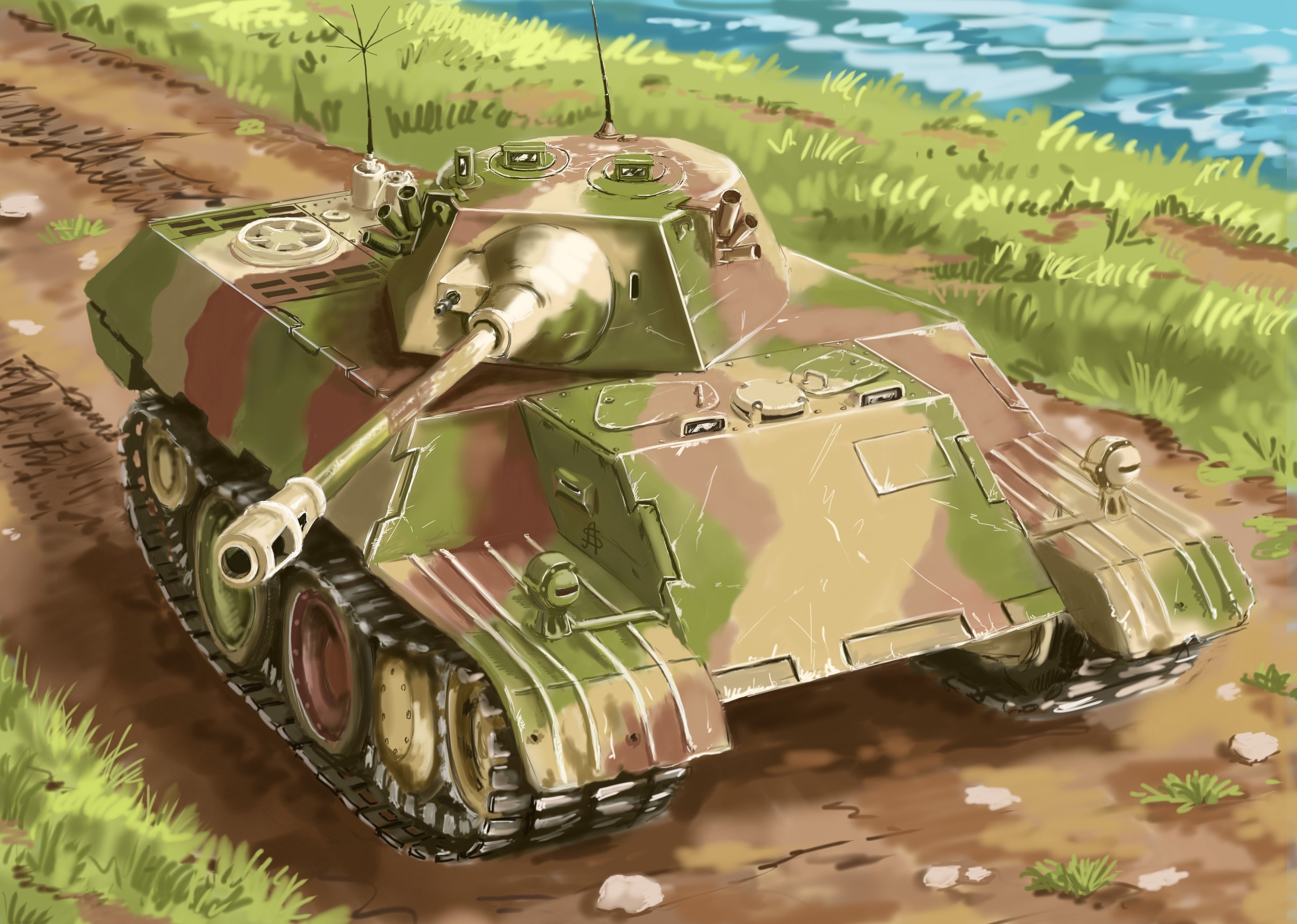 VK 1602 Leopard tank painting HD Wallpaper
