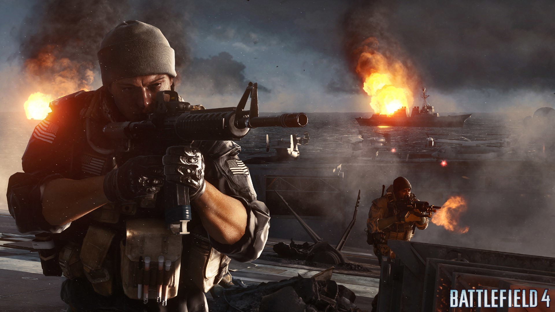 Soldiers in Battlefield 4 during combat HD Wallpaper