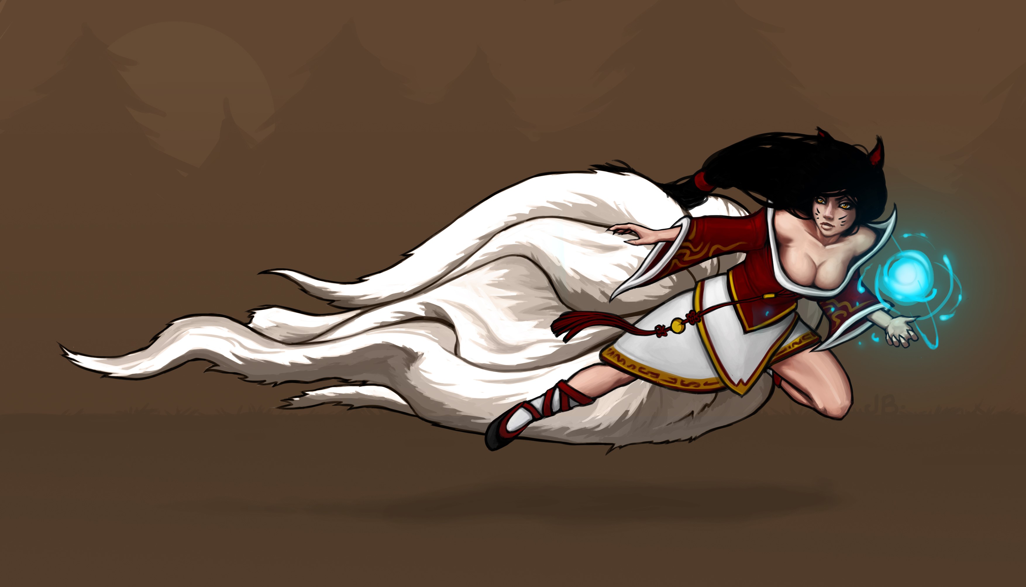 Ahri from League of Legends HD Wallpaper