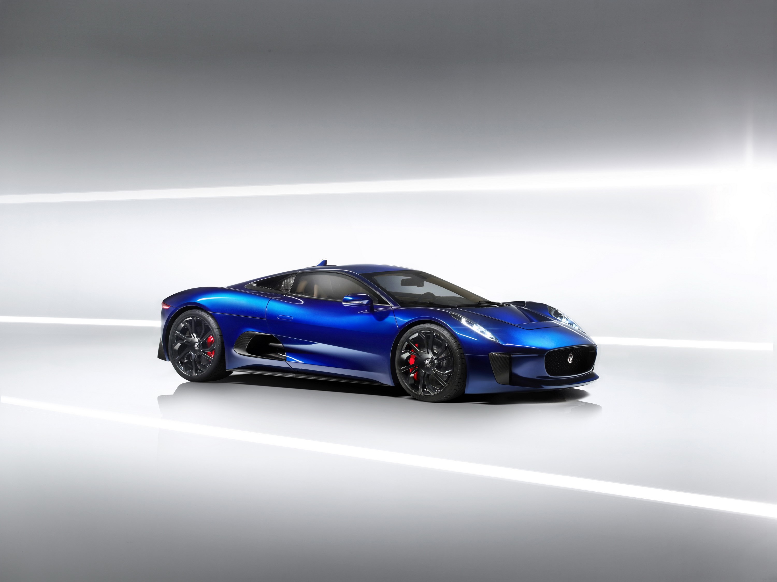 Blue Jaguar C-X75 Hybrid Supercar HD Wallpaper