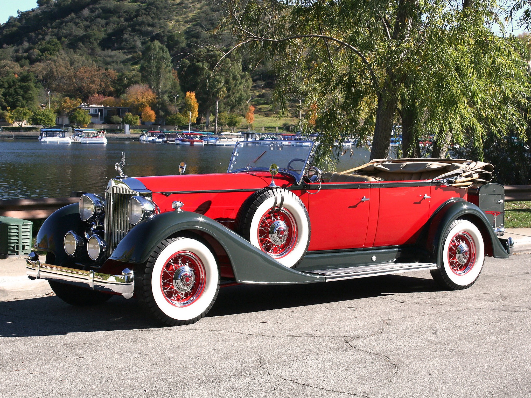 1934 Packard Twelve Phaeton convertible car HD Wallpaper