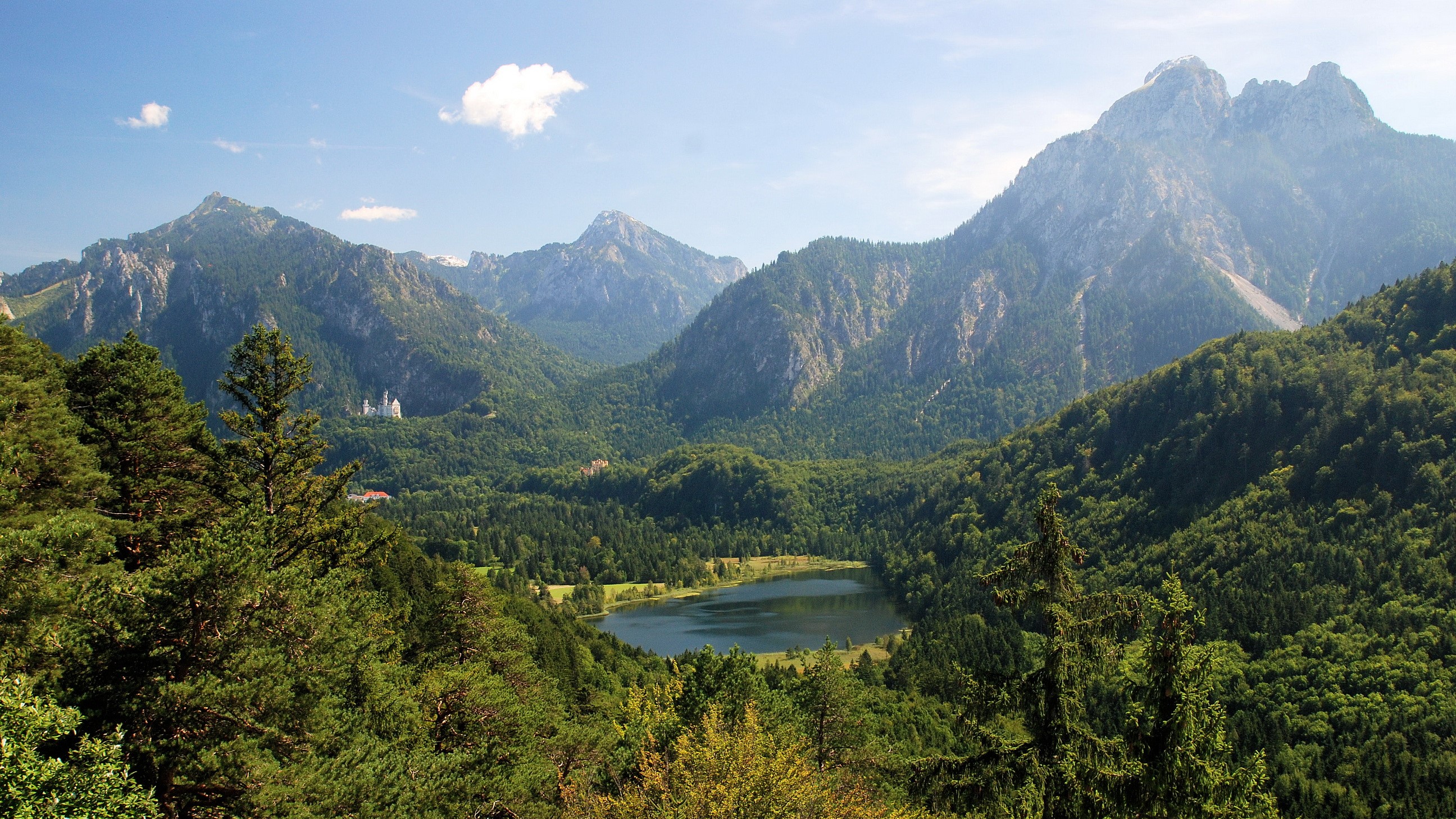 Neuschwanstein Castle in Bavarian Alps Scenery HD Wallpaper