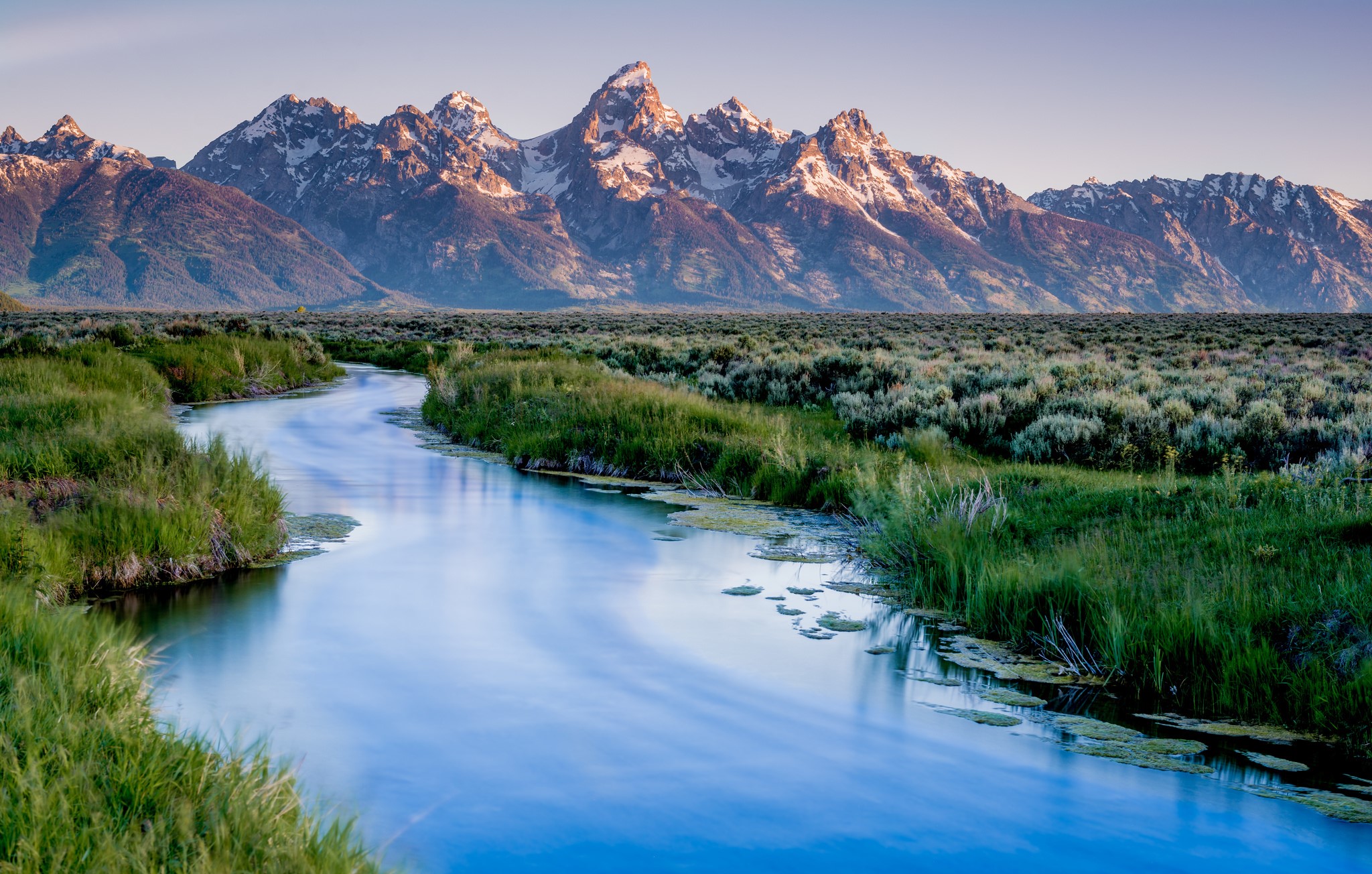 Grand Teton Mountains and Snake River, Wyoming, USA HD Wallpaper
