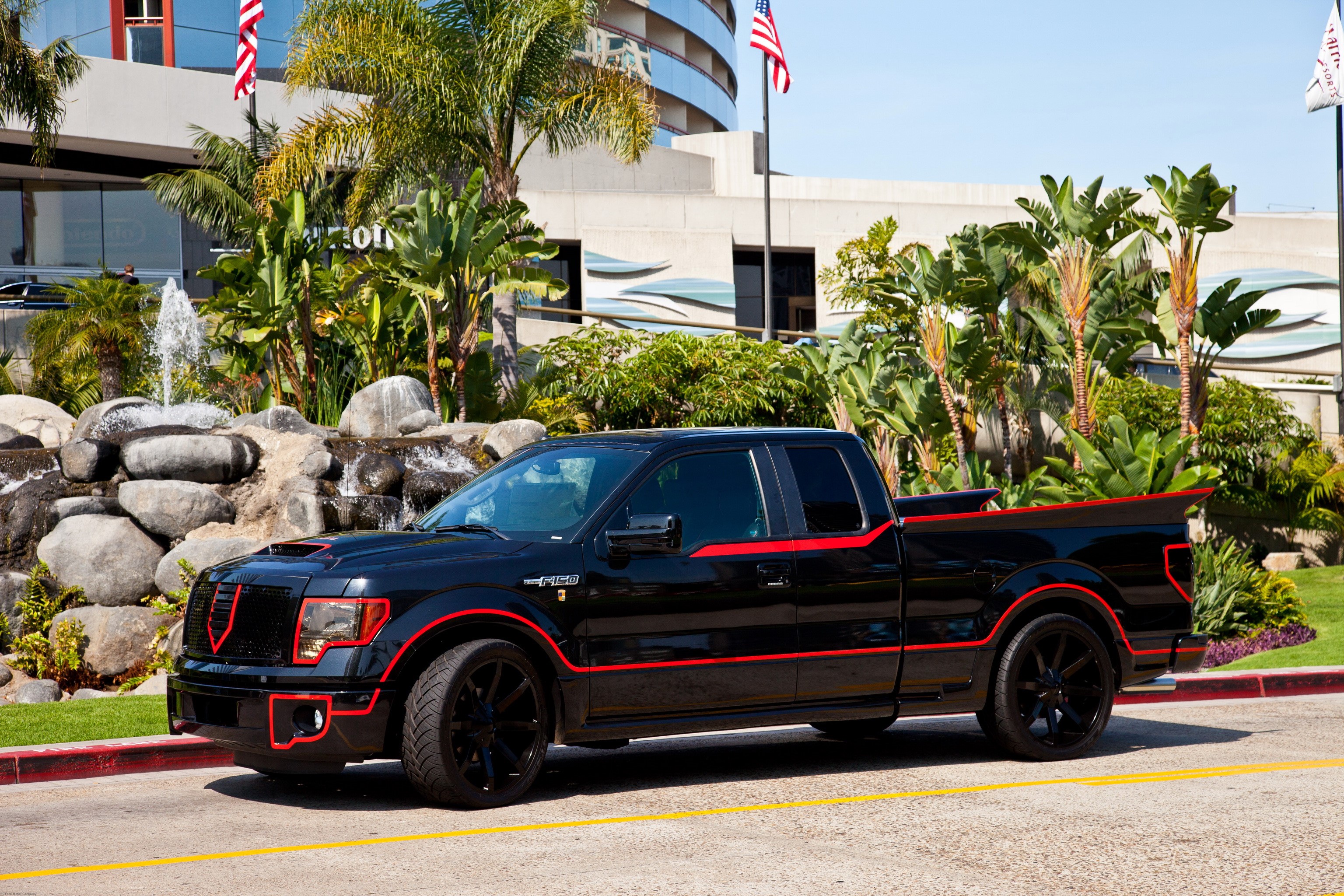 Black 2013 Ford F-150 Crime Fighter truck HD Wallpaper