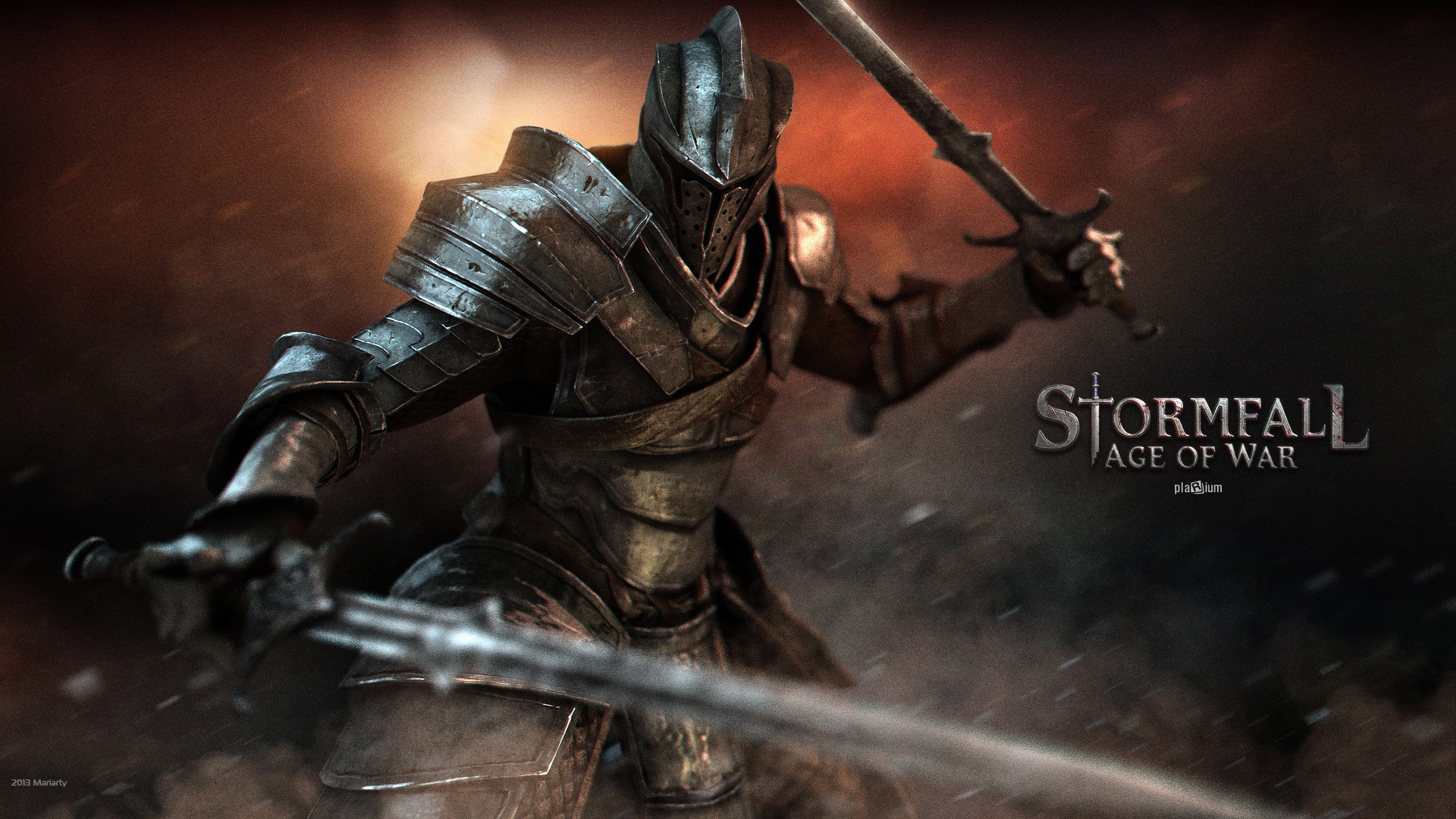 Stormfall: Age of War warrior with swords HD Wallpaper