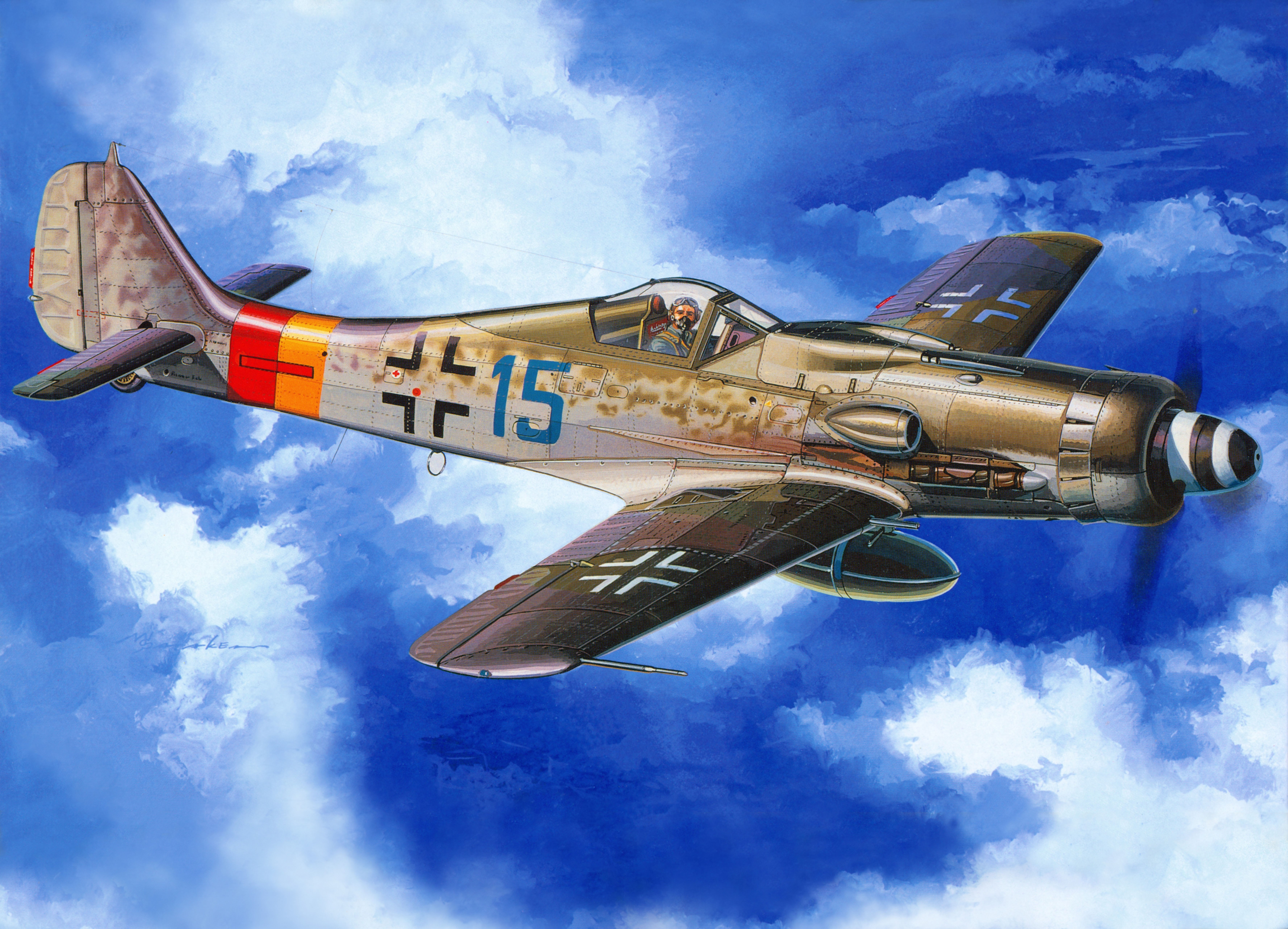 Fw 190D Airplane in Flight HD Wallpaper