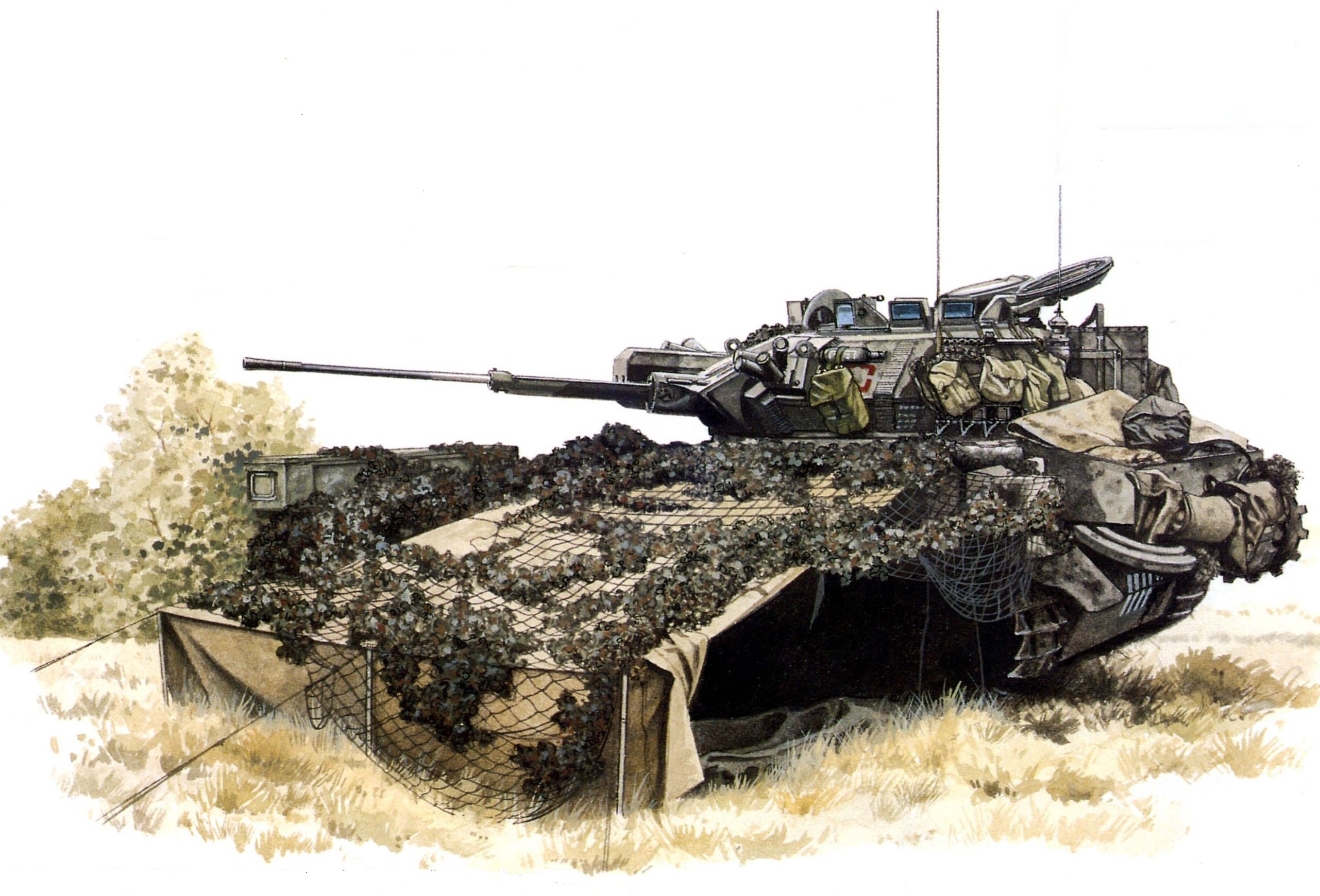 Scorpion Tank Camouflaged in a Field HD Wallpaper