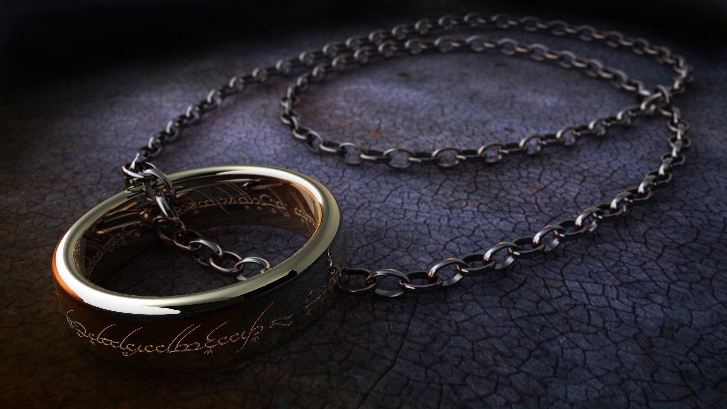 The One Ring from The Lord of the Rings on a chain HD Wallpaper