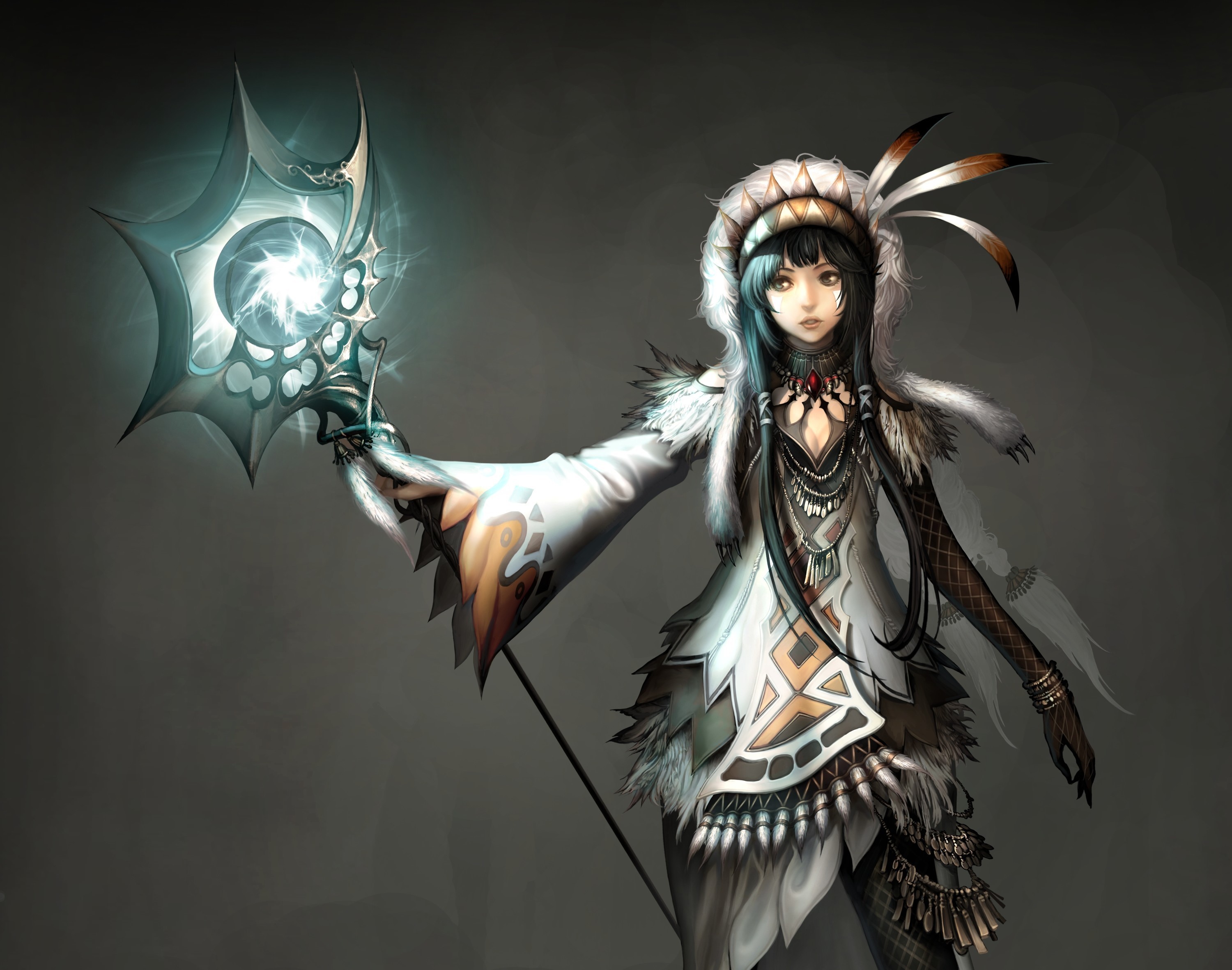 Woman with Mage Staff from Atlantica Online HD Wallpaper