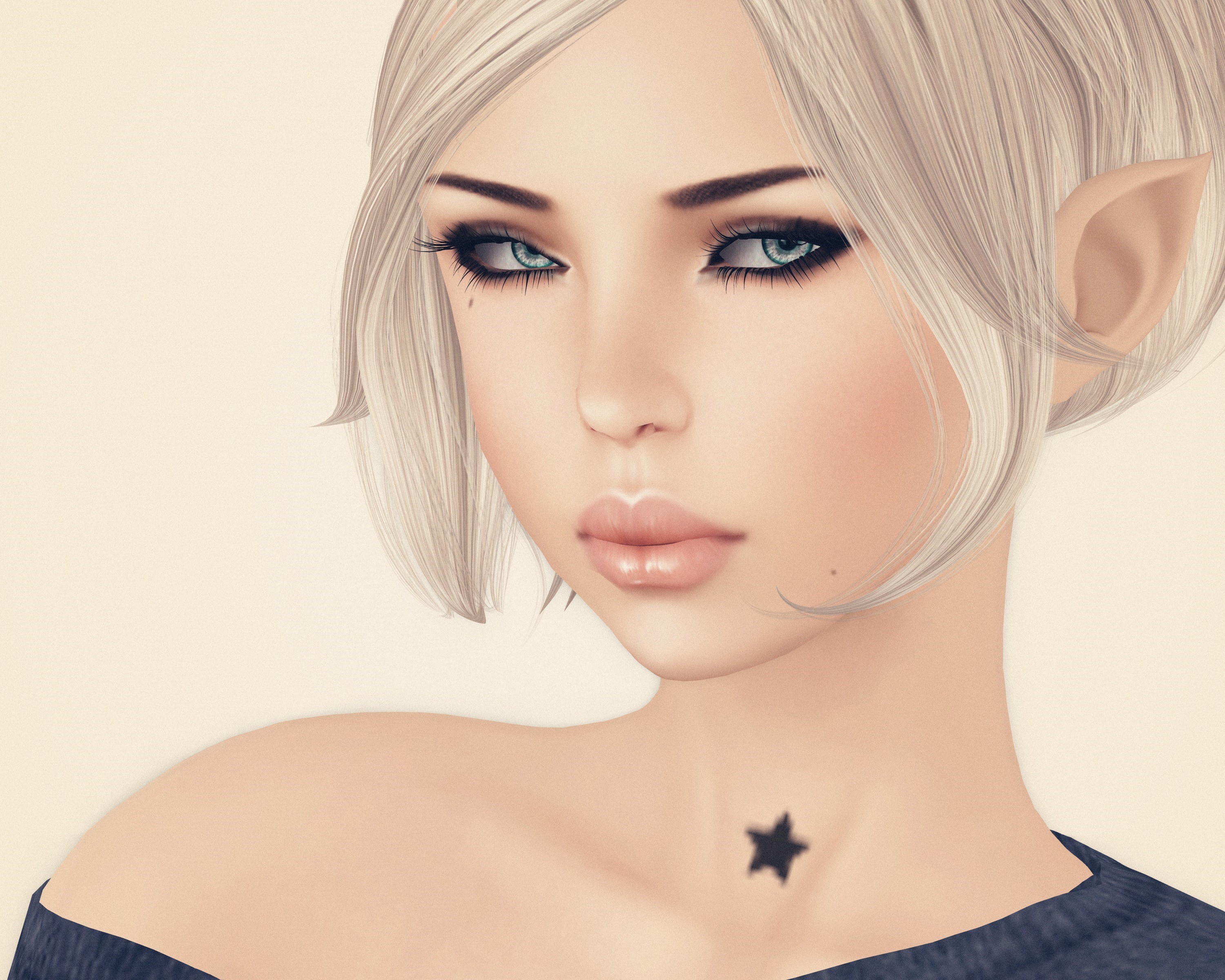Elves Glance Face Blonde girl HD Wallpaper