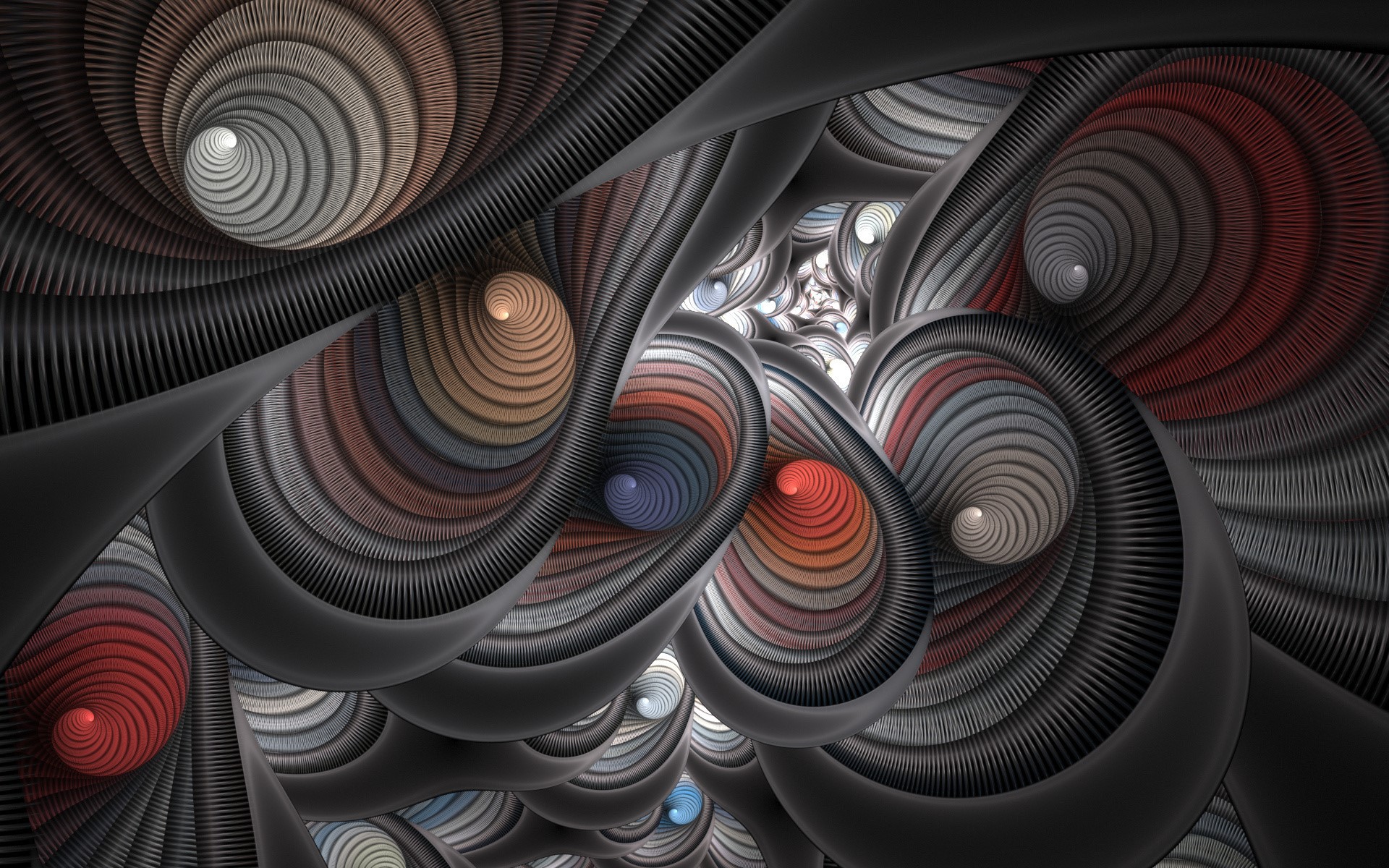 Fractal abstract art with swirling patterns HD Wallpaper
