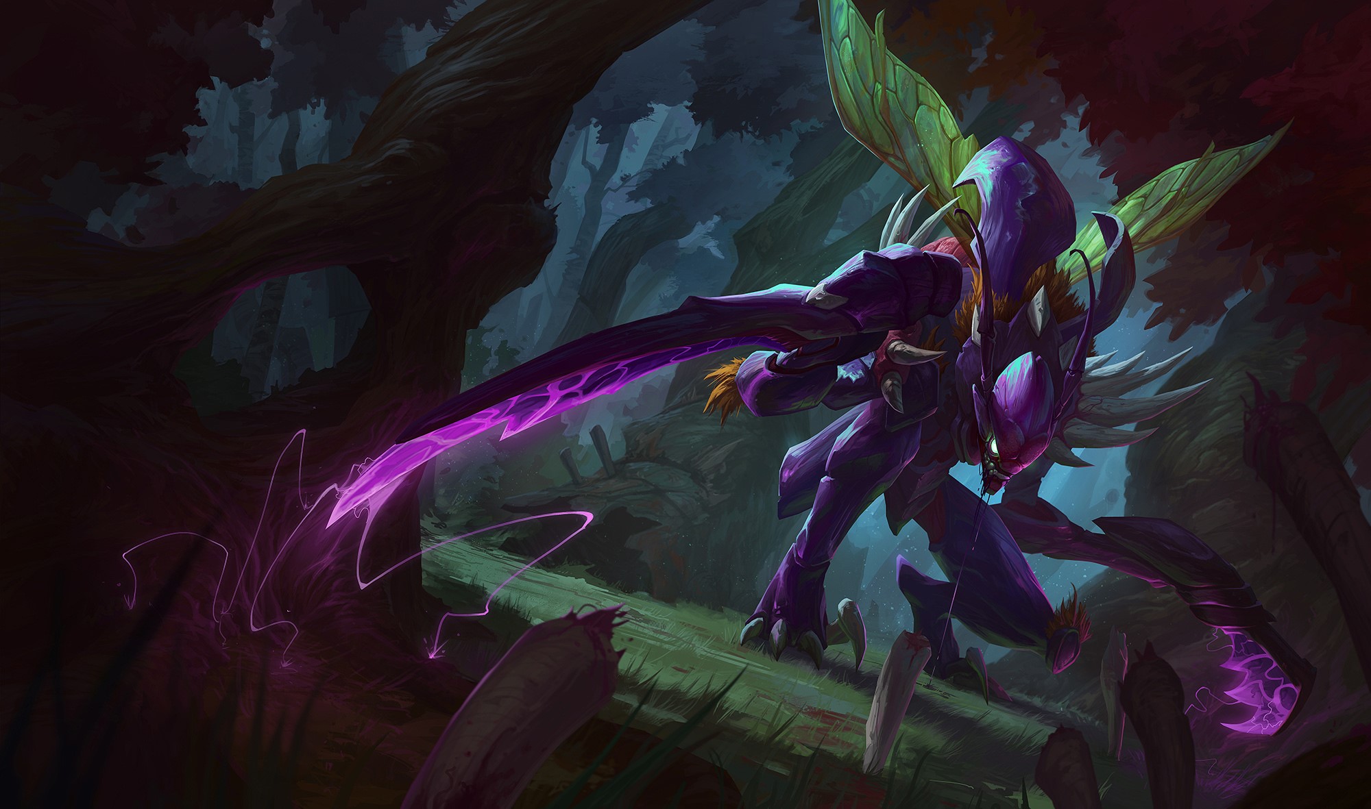 Kha'Zix from League of Legends in a forest HD Wallpaper