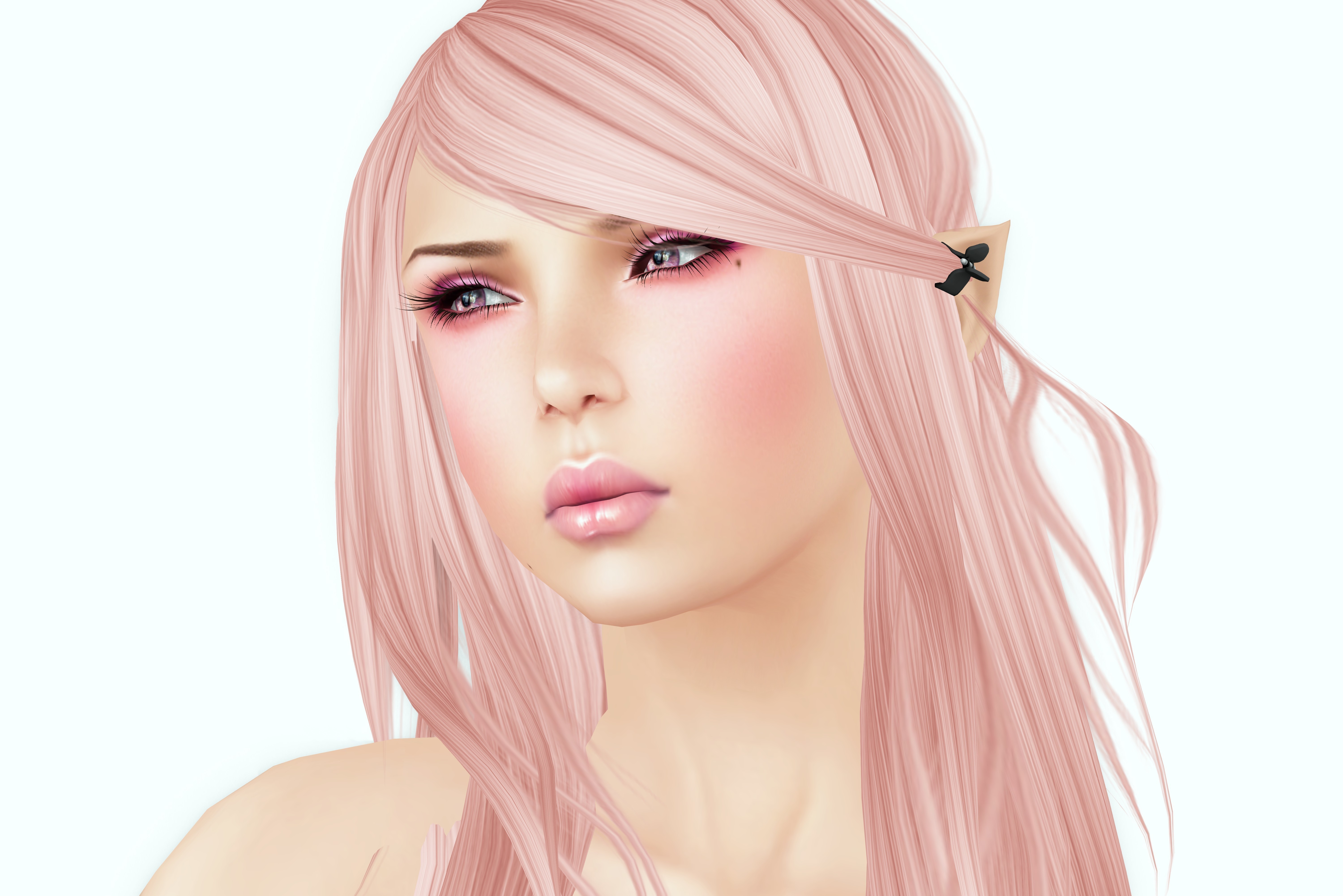 5K 6K Face Blonde girl Glance HD Wallpaper
