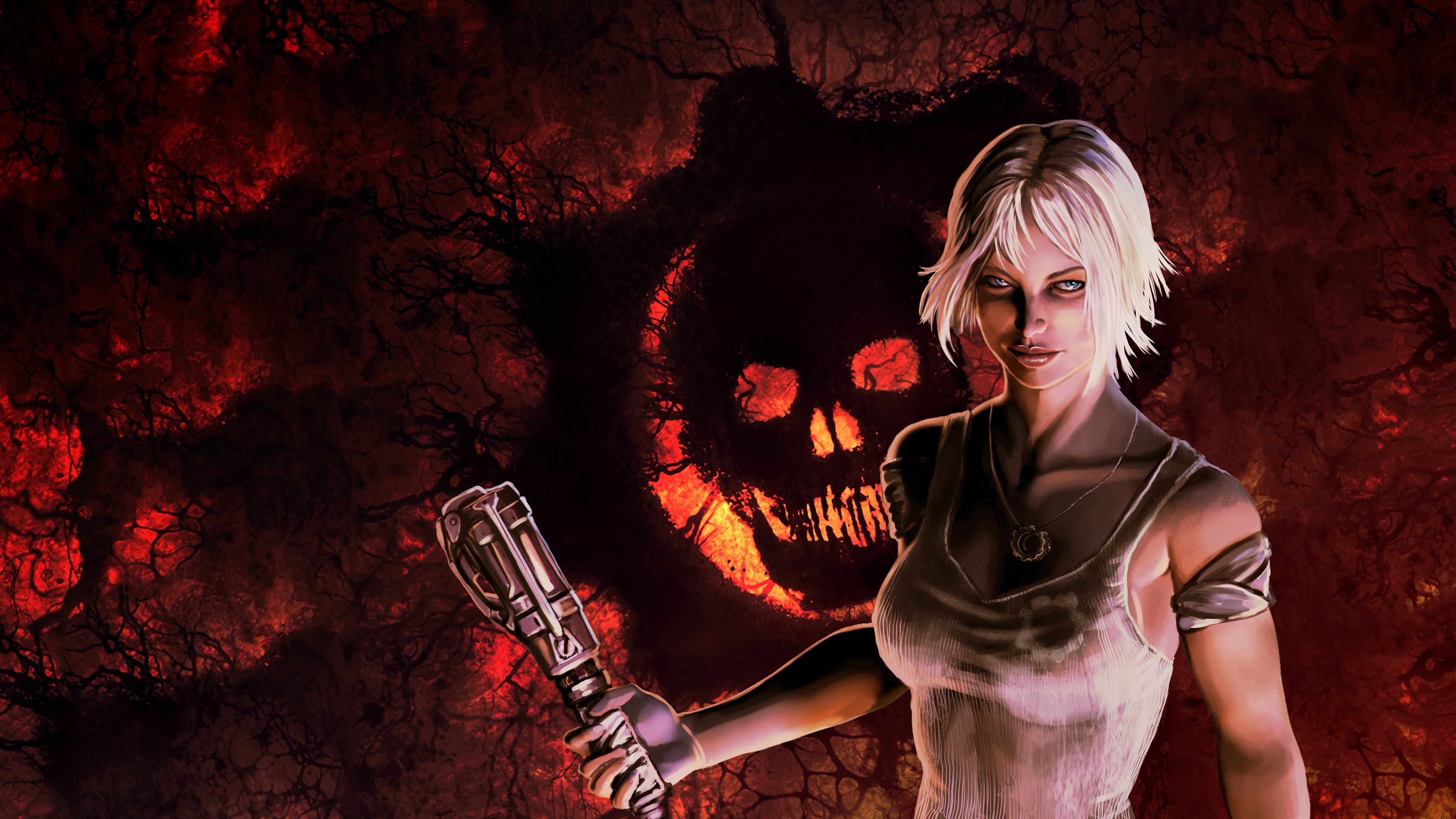 4K Gears of War Blonde Girl with Weapon HD Wallpaper