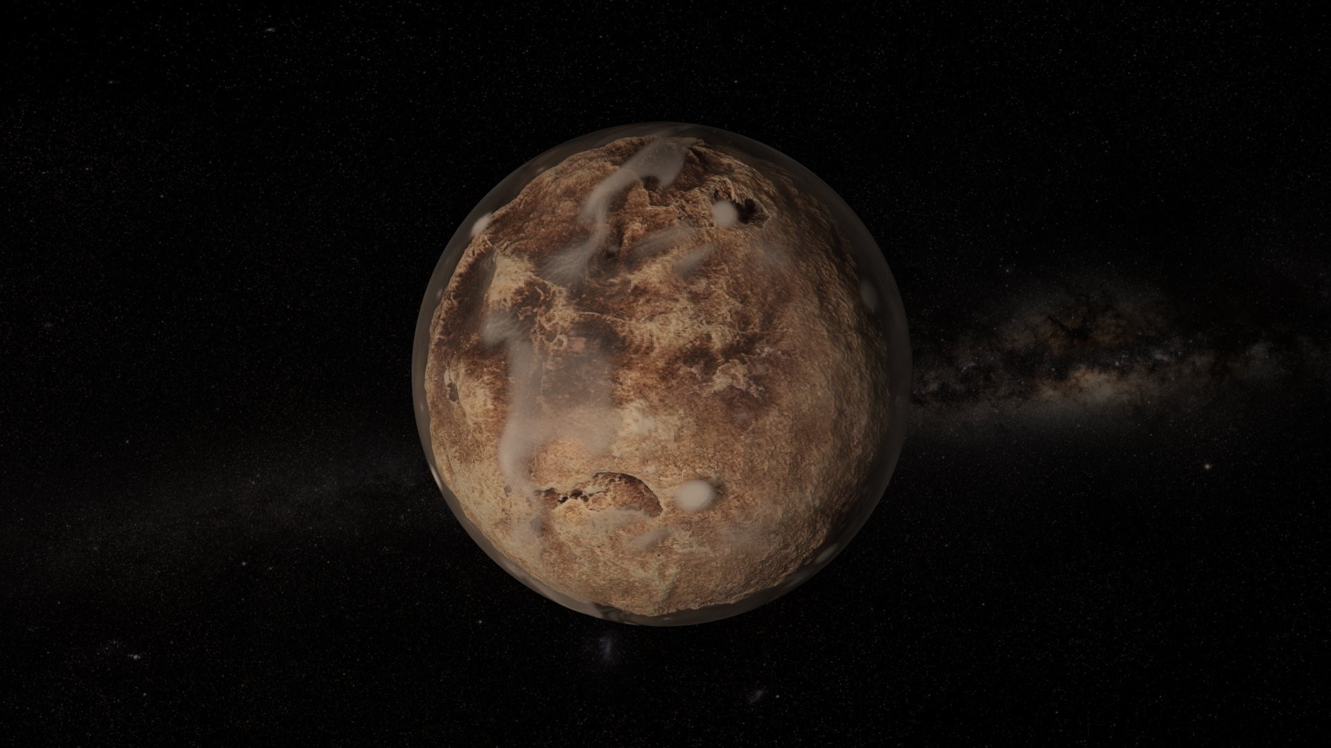 Planet in outer space with Milky Way galaxy HD Wallpaper