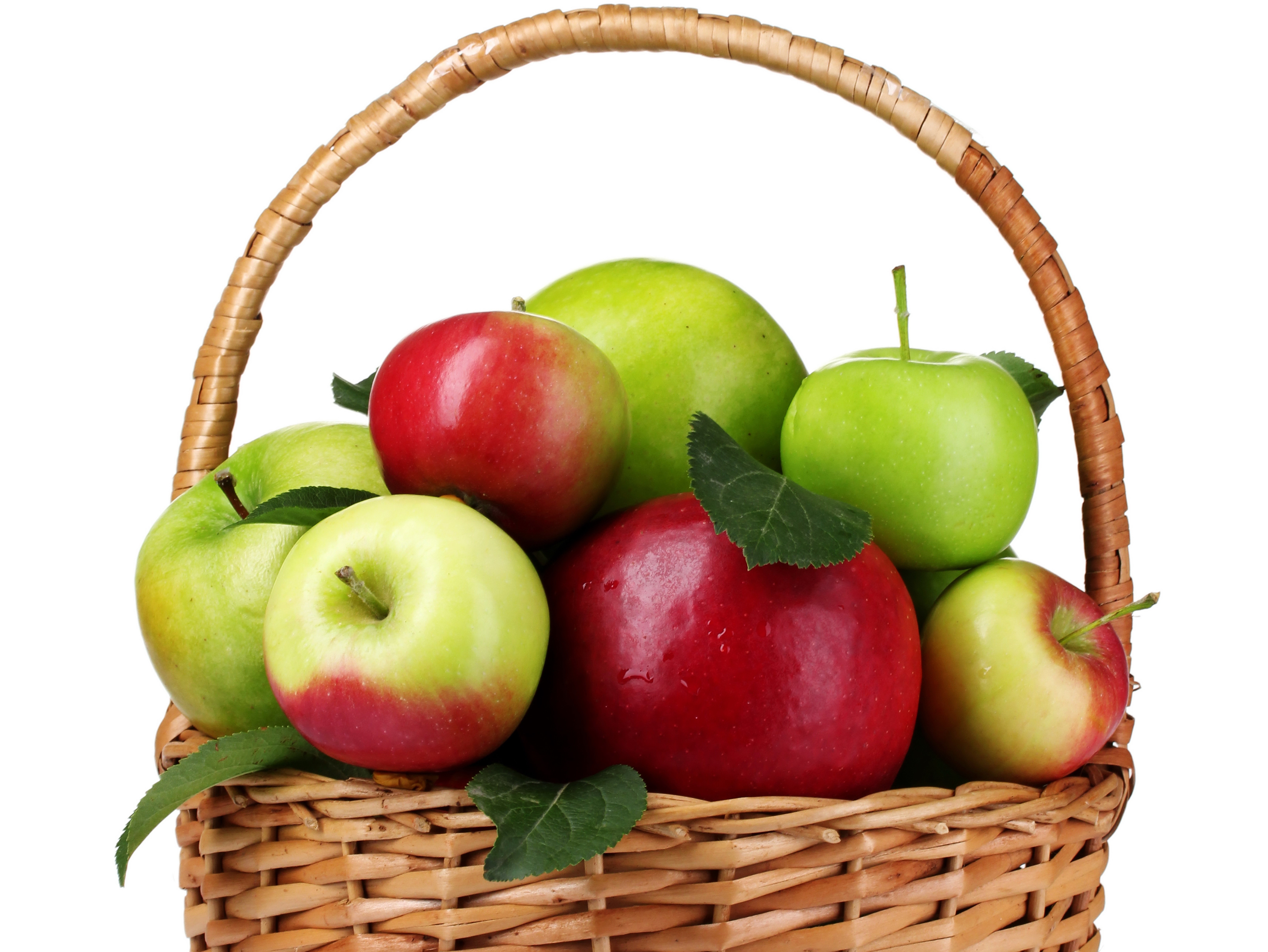 Apples in a Wicker Basket HD Wallpaper