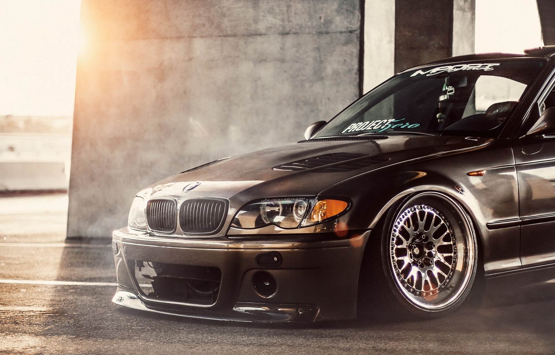 BMW M3 E46 with custom wheels HD Wallpaper
