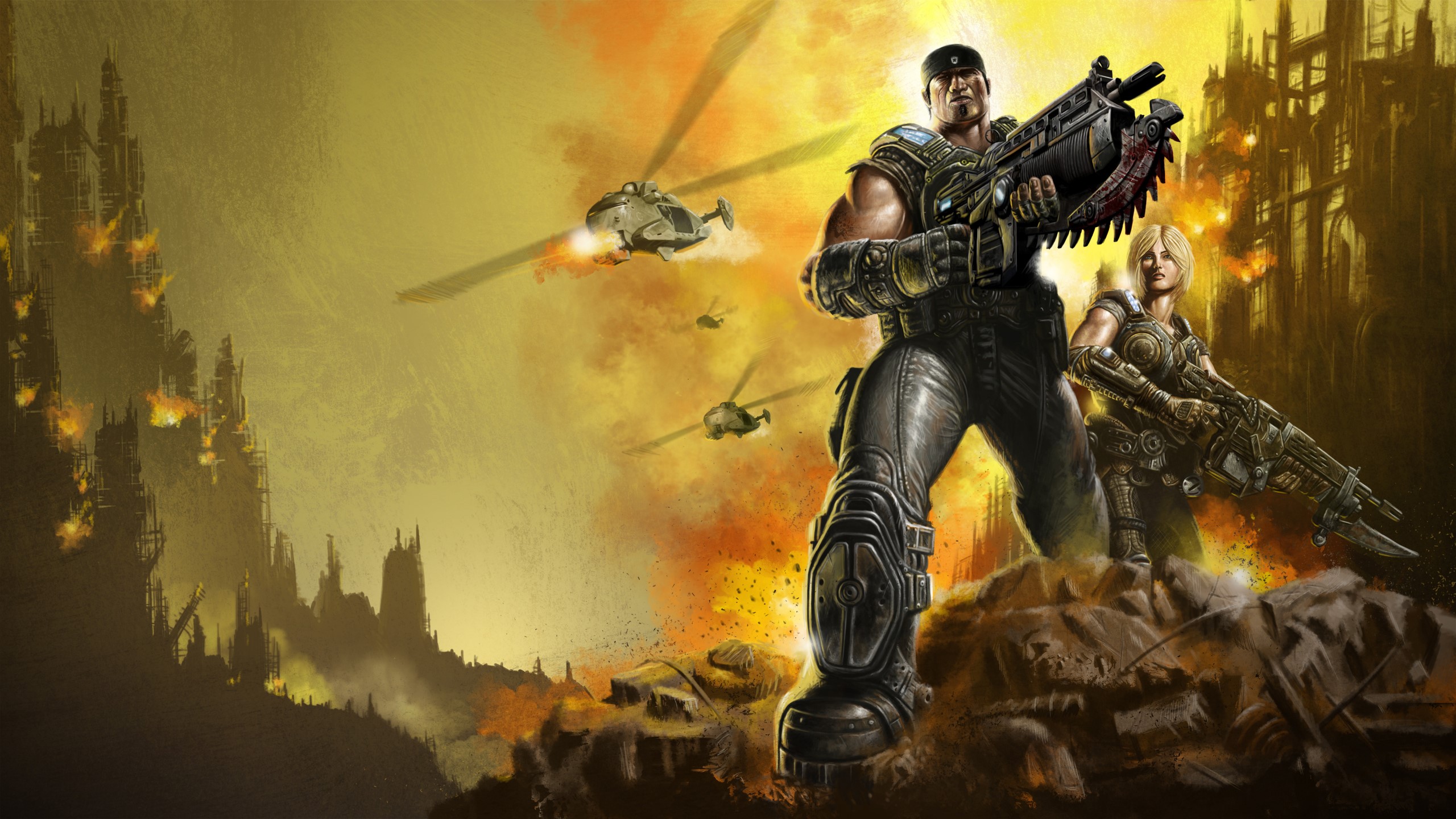 Marcus Fenix and Anya Stroud from Gears of War HD Wallpaper