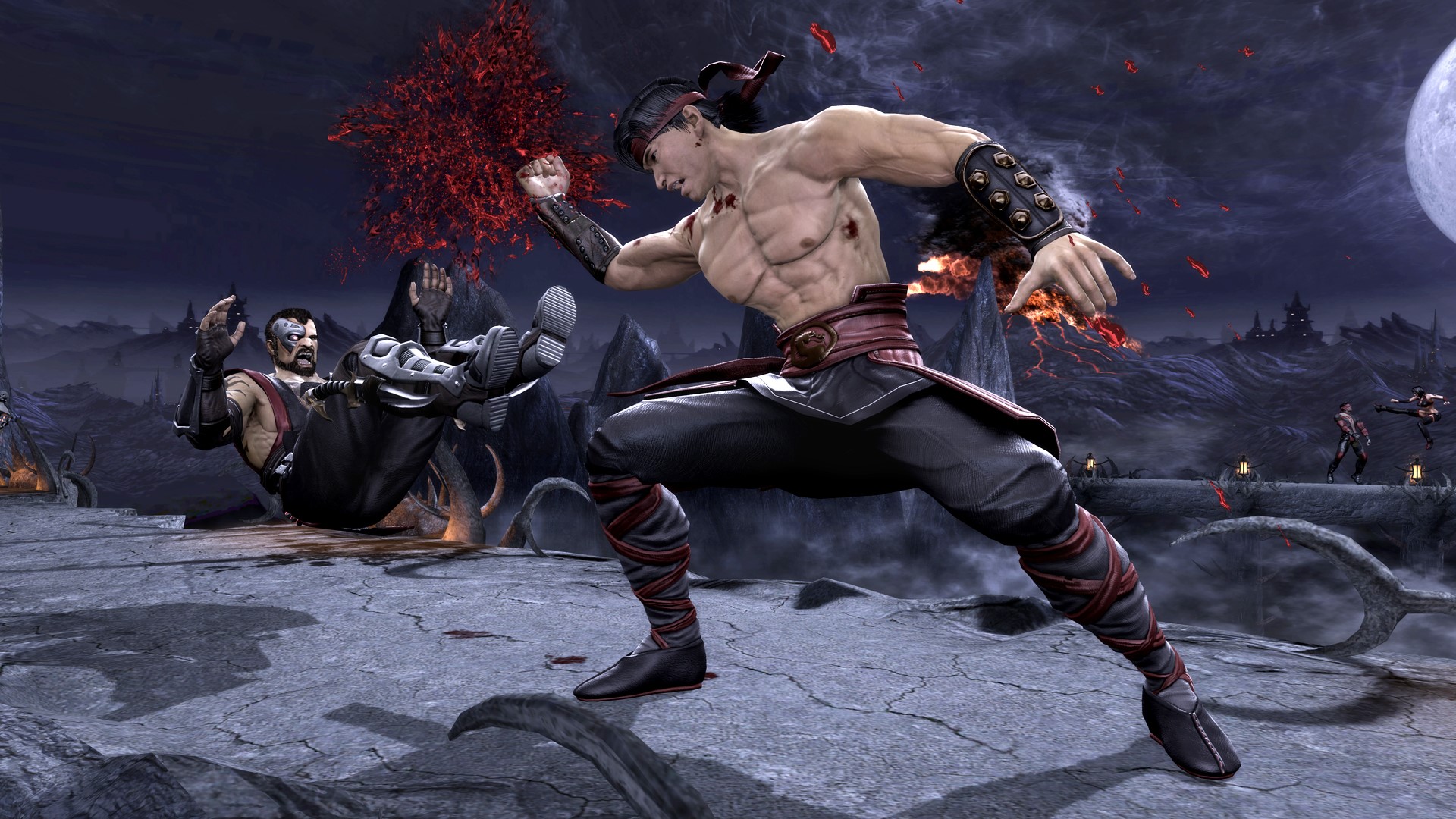 Liu Kang fighting Kano in Mortal Kombat HD Wallpaper