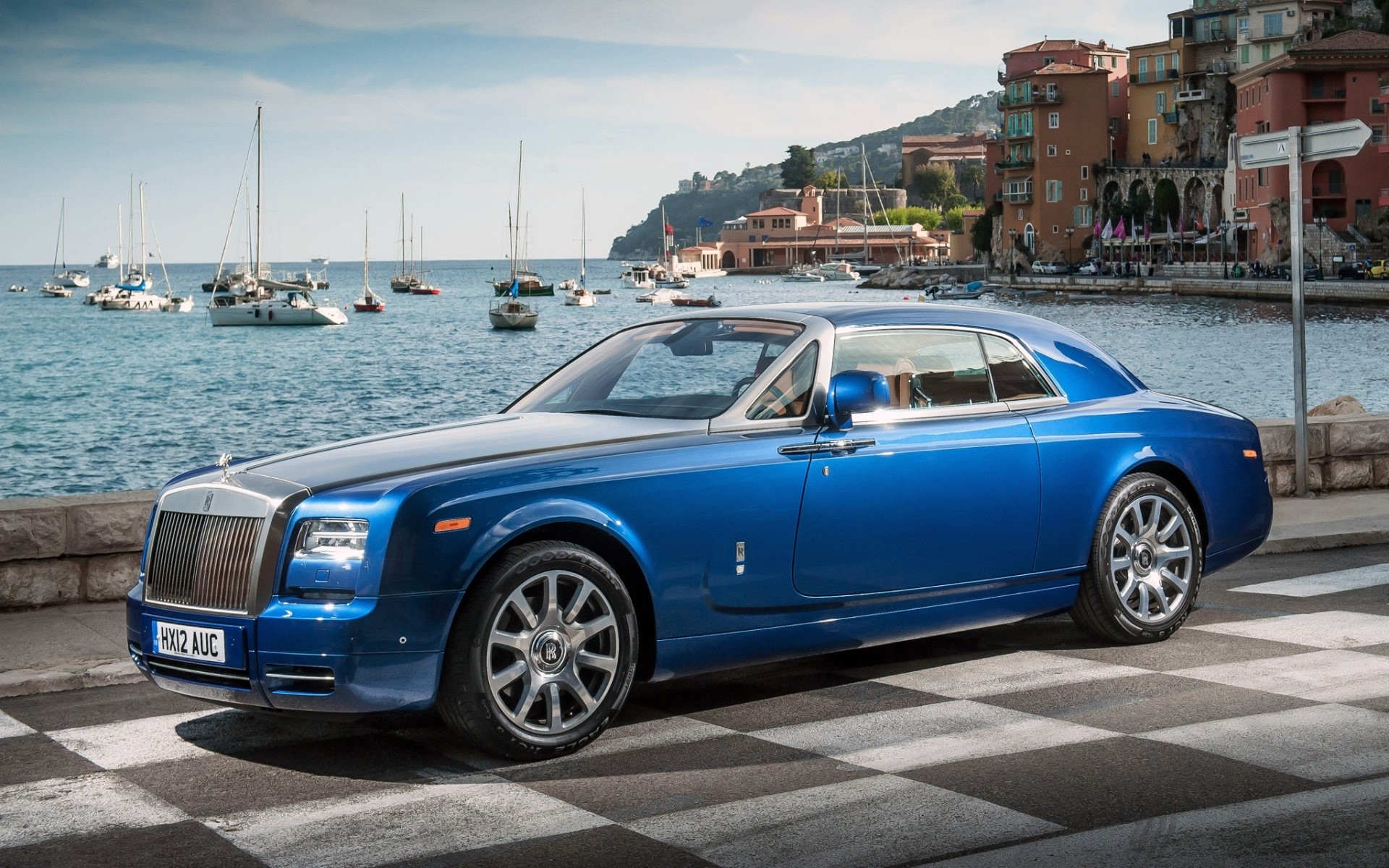 Blue Rolls-Royce Phantom Coupe by the Sea HD Wallpaper