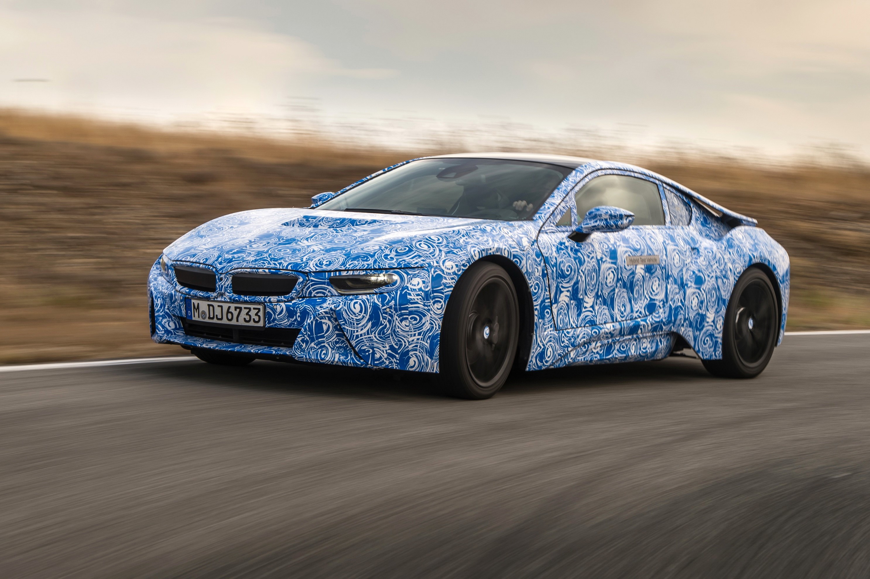 BMW i8 Concept Car on Road HD Wallpaper