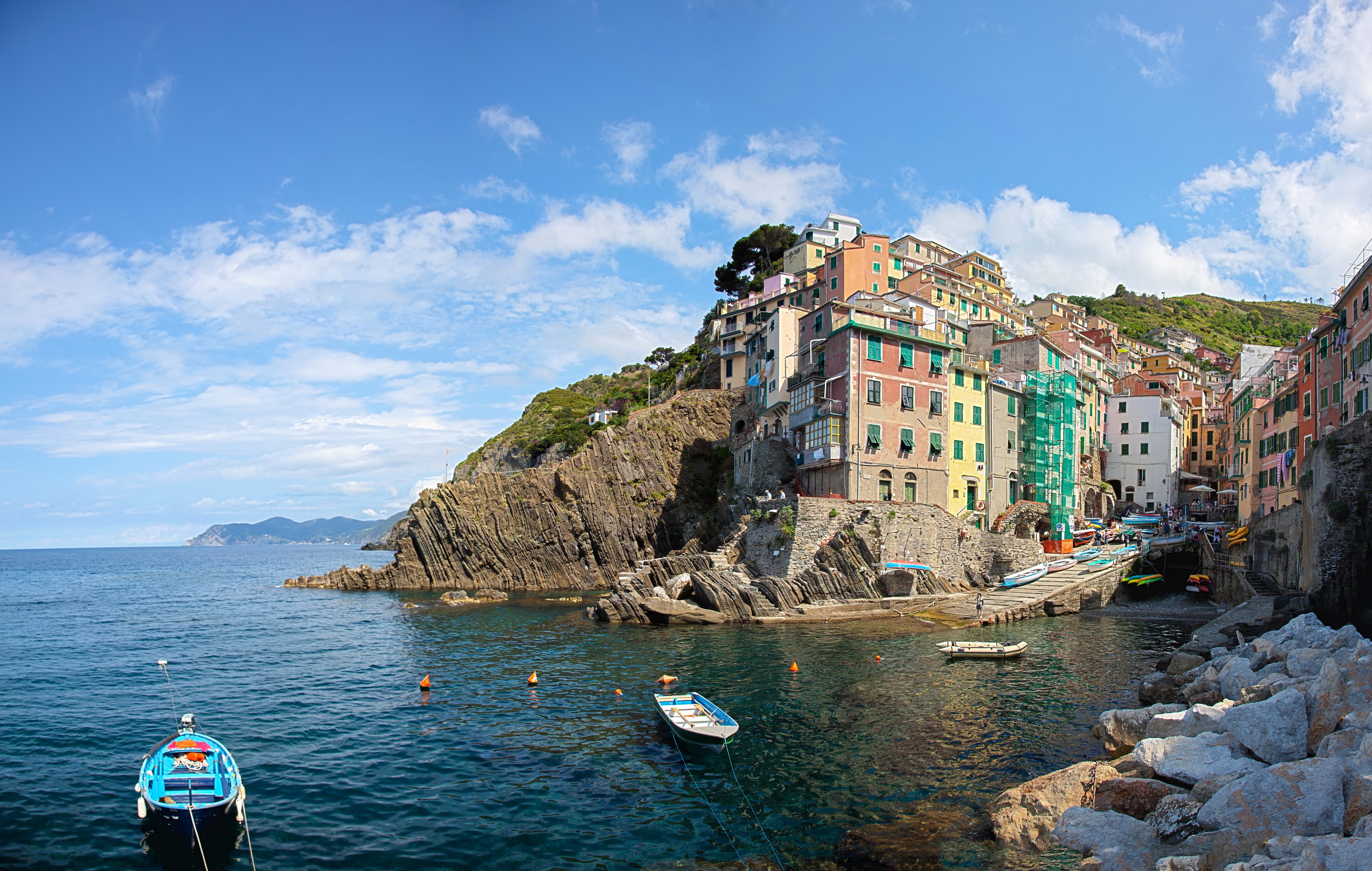 Riomaggiore, Cinque Terre, Italy Coastline with Colorful Houses HD Wallpaper