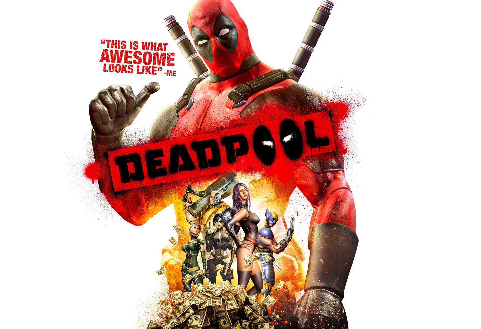 Deadpool Video Game Poster with Marvel Characters HD Wallpaper