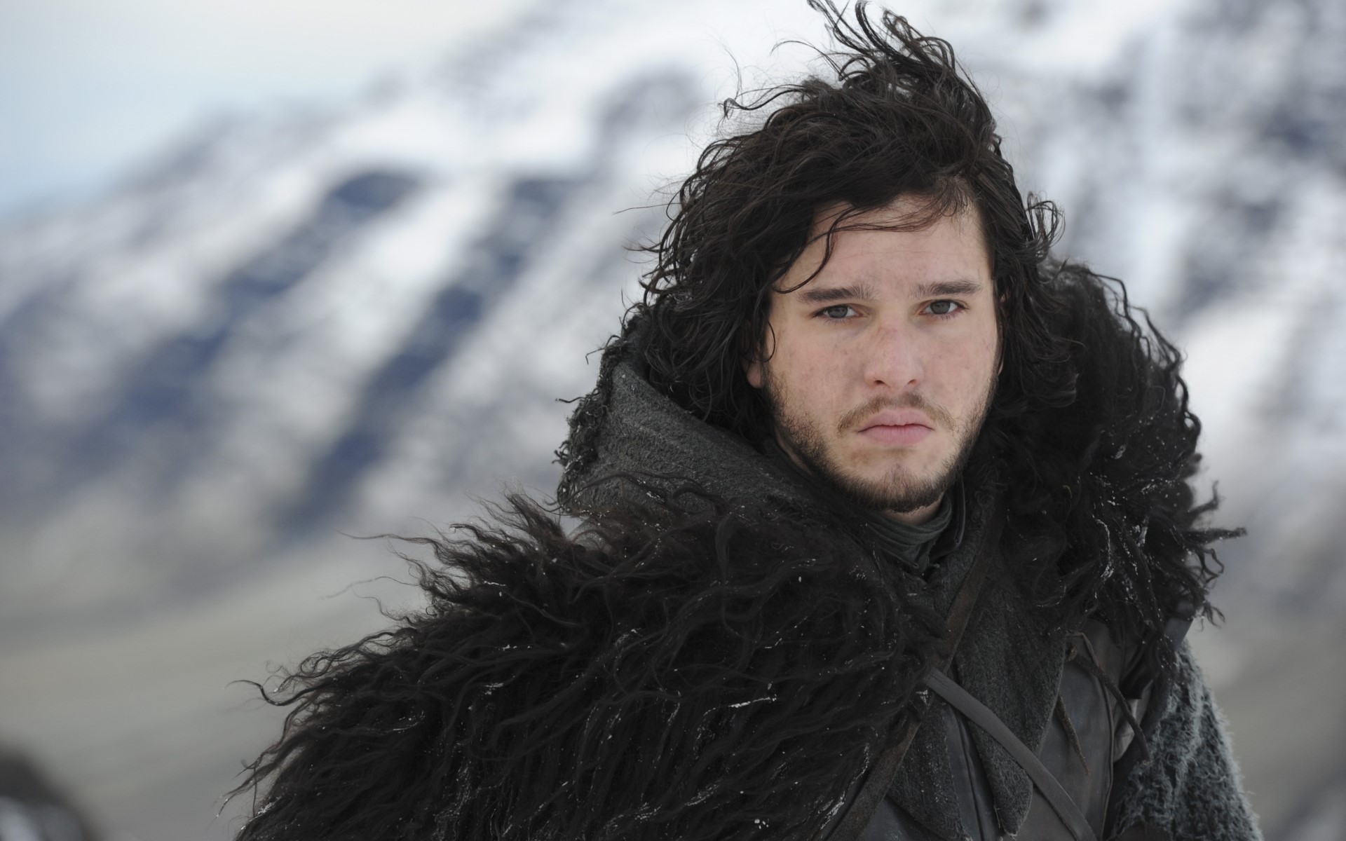 Jon Snow from Game of Thrones in a snowy landscape HD Wallpaper