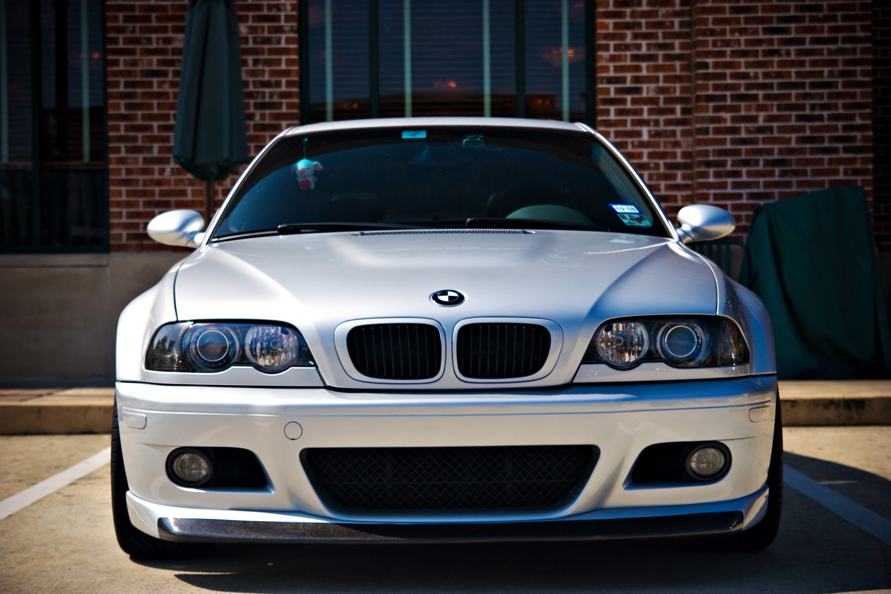 White BMW E46 M3 Front View HD Wallpaper