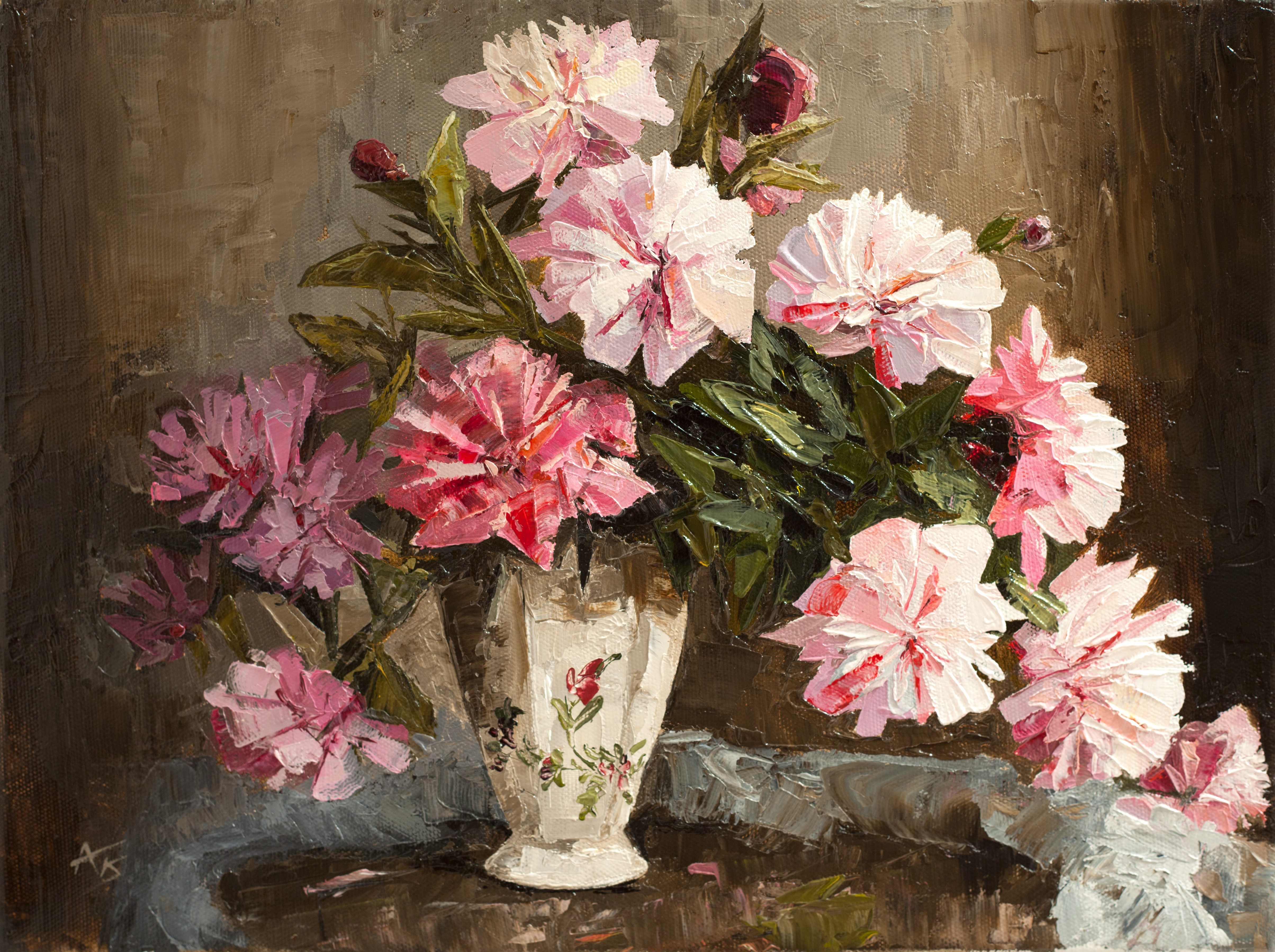 Peonies in a Vase HD Wallpaper
