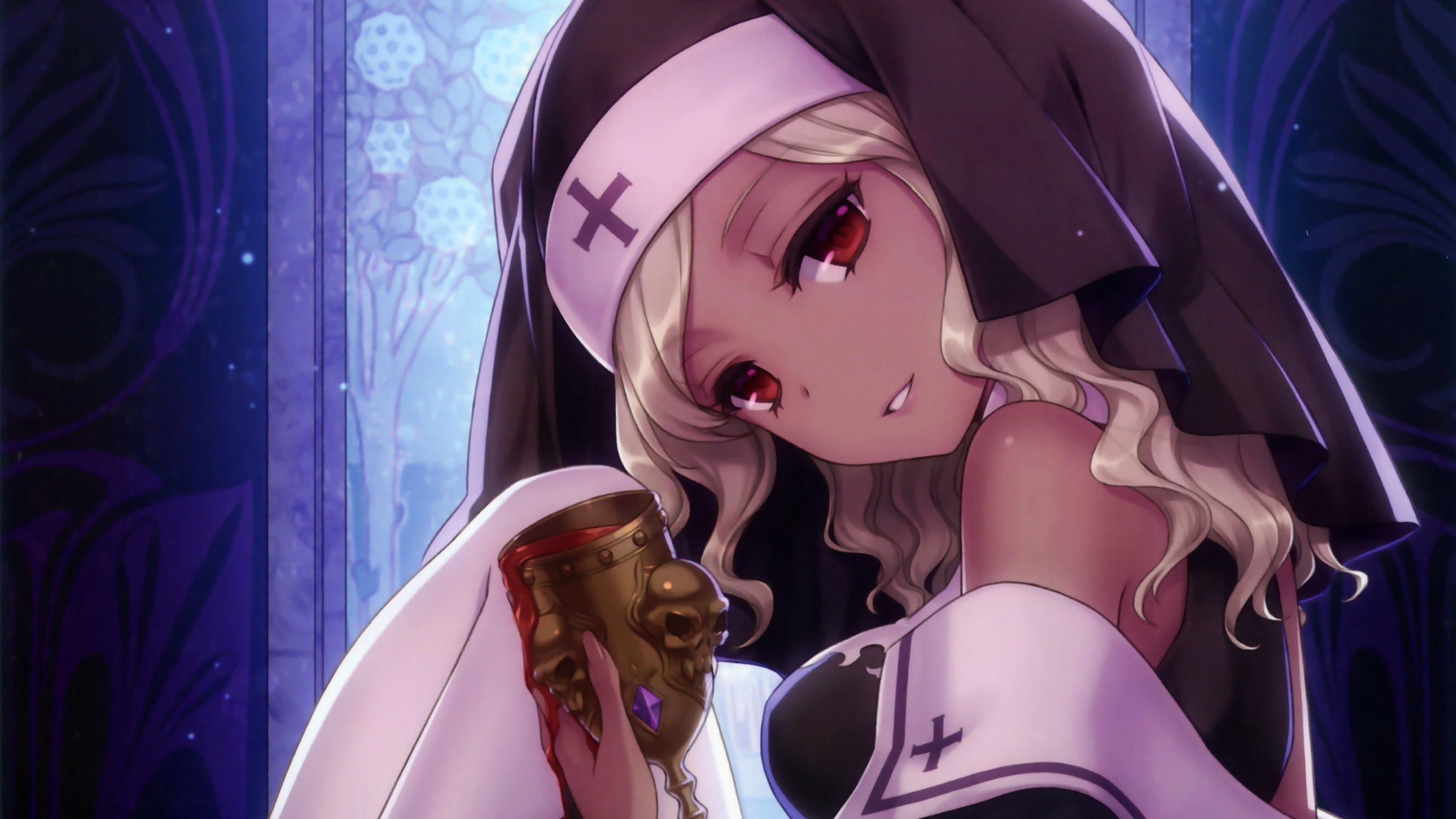 Nun holding a chalice HD Wallpaper
