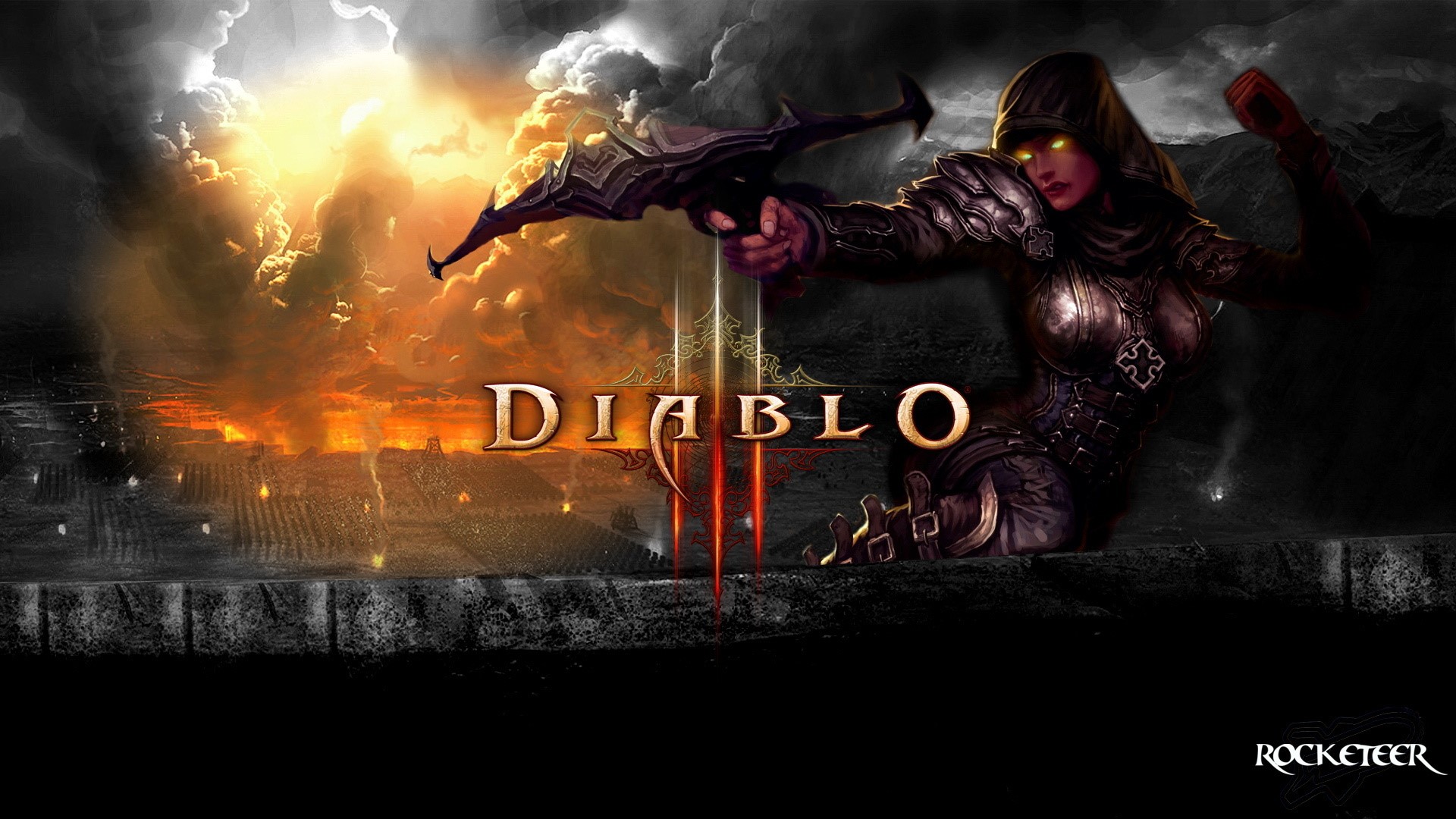 Diablo III: Demon Hunter with Crossbow HD Wallpaper