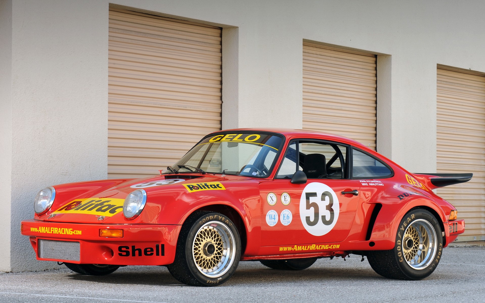 Red Porsche 911 race car with number 53 HD Wallpaper