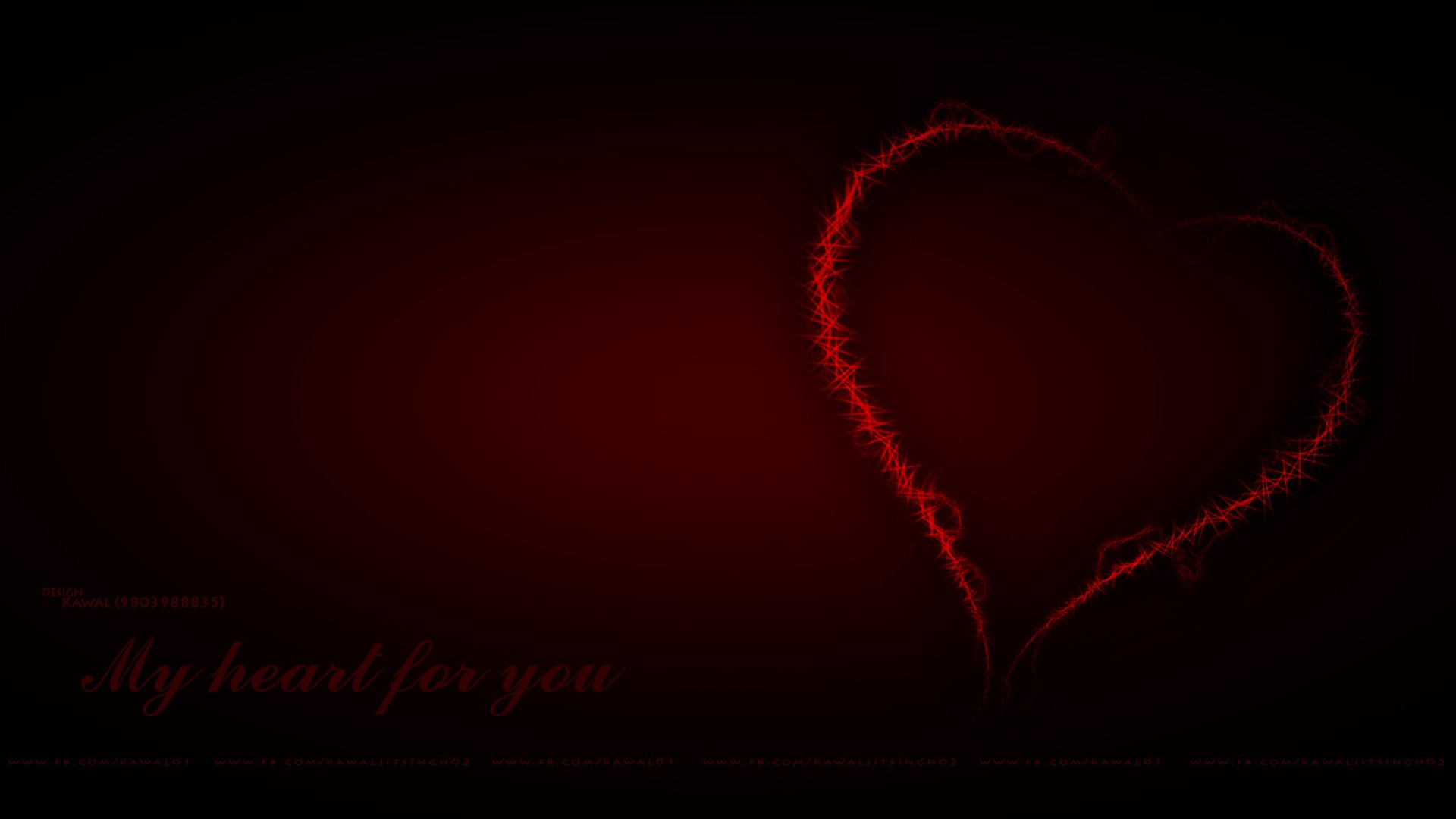Red heart with text "My heart for you" HD Wallpaper
