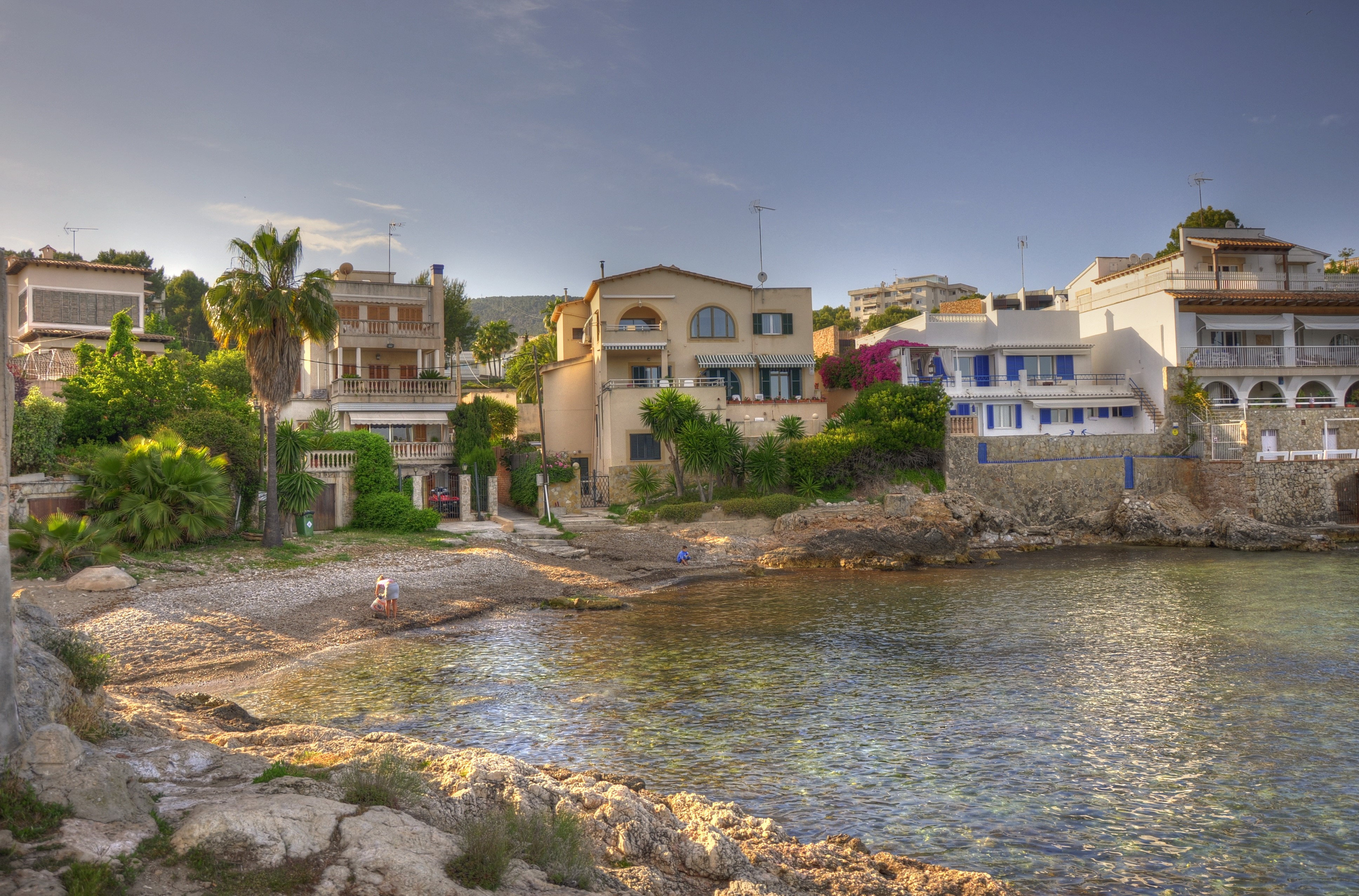 Houses on the coast of Spain HD Wallpaper