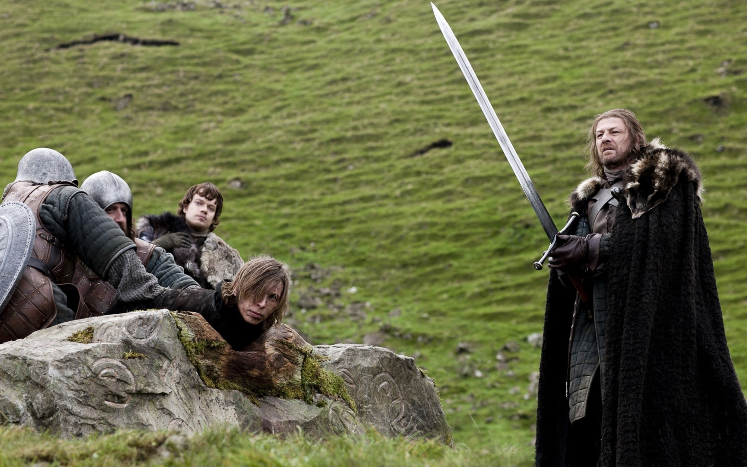Ned Stark from Game of Thrones holding a sword HD Wallpaper