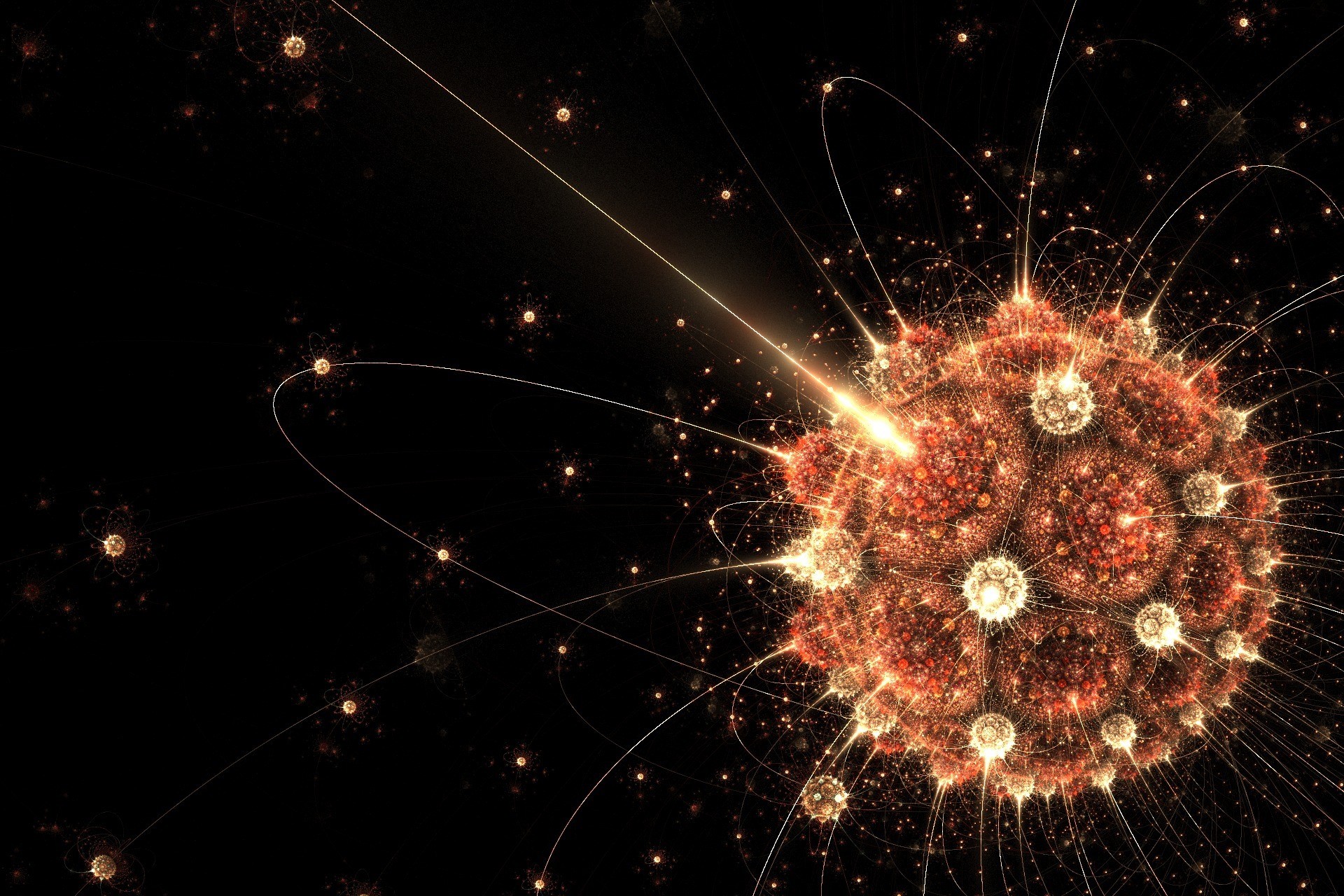 Abstract fractal explosion of light and particles HD Wallpaper