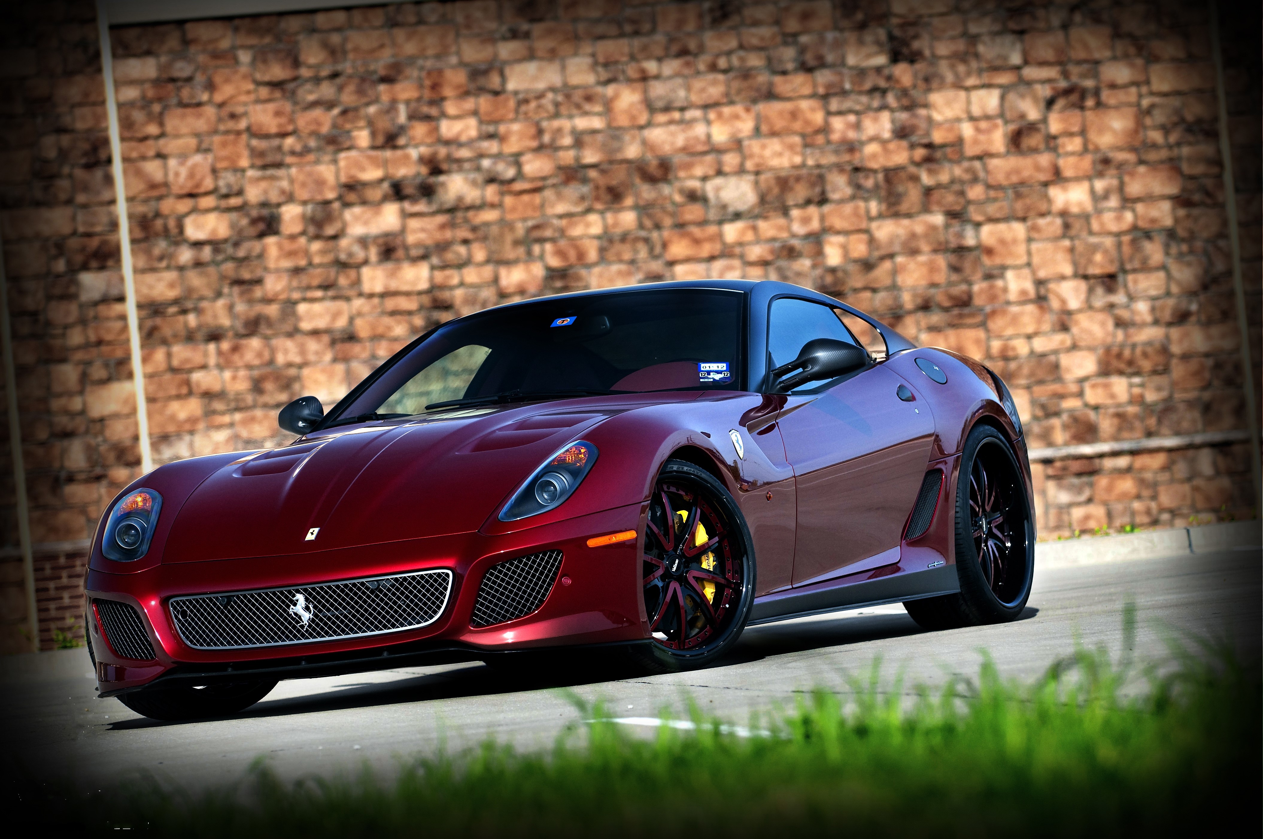 Ferrari 599 GTO Wine Color Luxury HD Wallpaper
