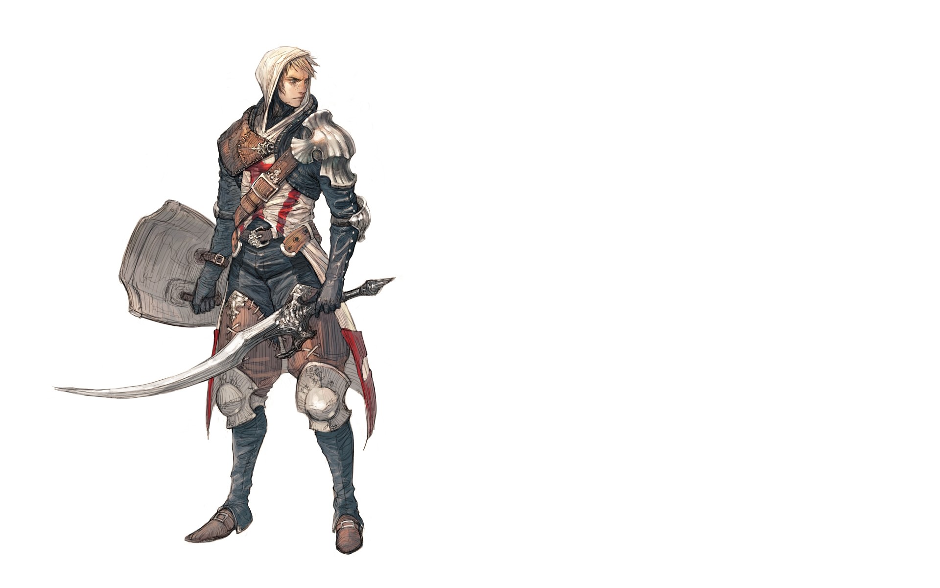 Warrior with sword and shield HD Wallpaper