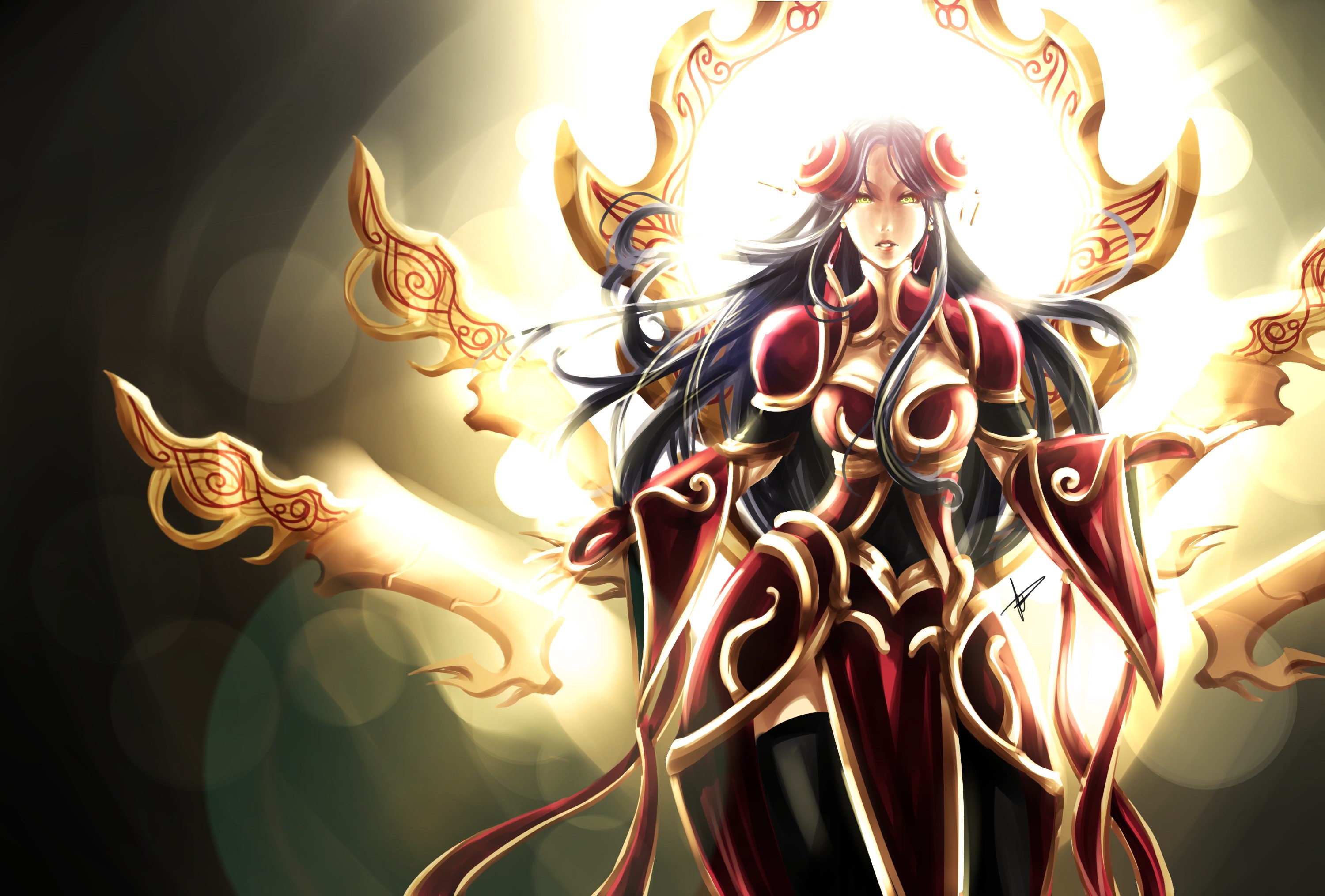 Irelia from League of Legends in ornate armor HD Wallpaper